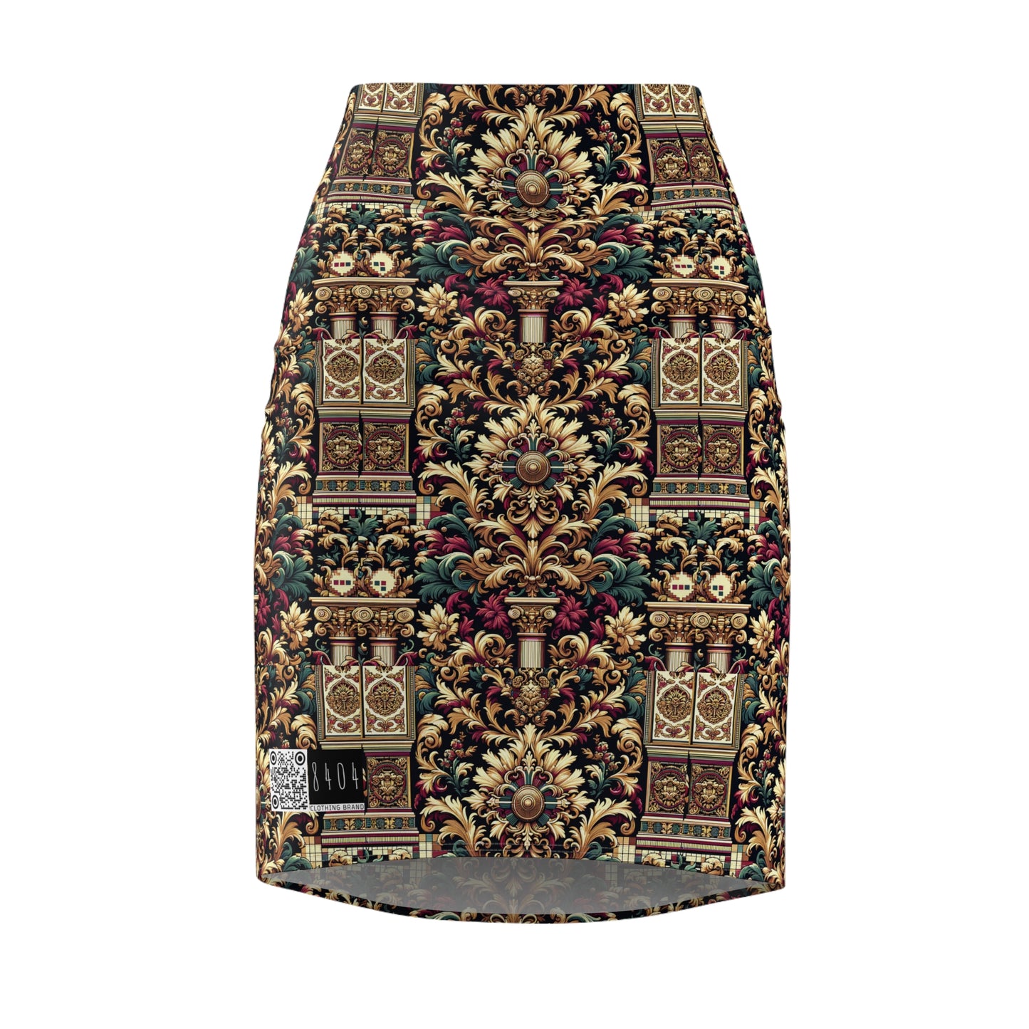 Digital Renaissance Modern Baroque Fusion Women's Pencil Skirt - 8404 Design-57