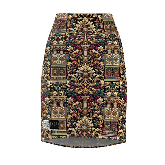 Digital Renaissance Modern Baroque Fusion Women's Pencil Skirt - 8404 Design-57