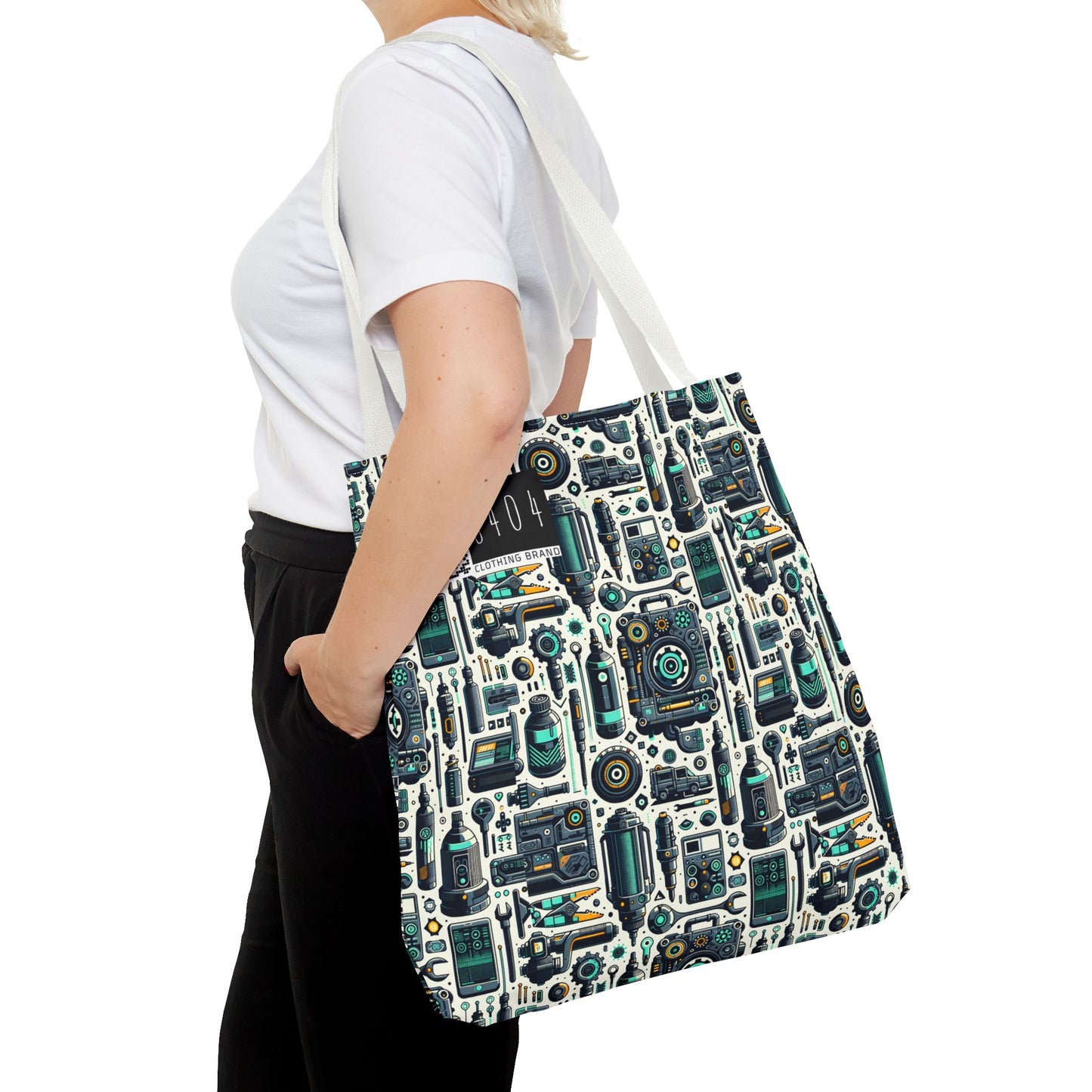 Tech Utility Fusion Modern Tech Streetwear Tote Bag - 8404 Design-53
