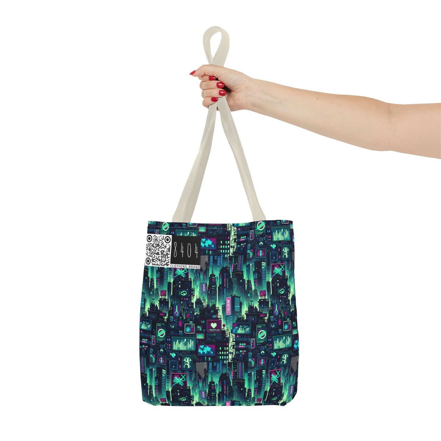 Tech Noir Graphics Futuristic Cyberpunk Tote Bag - 8404 Design-52