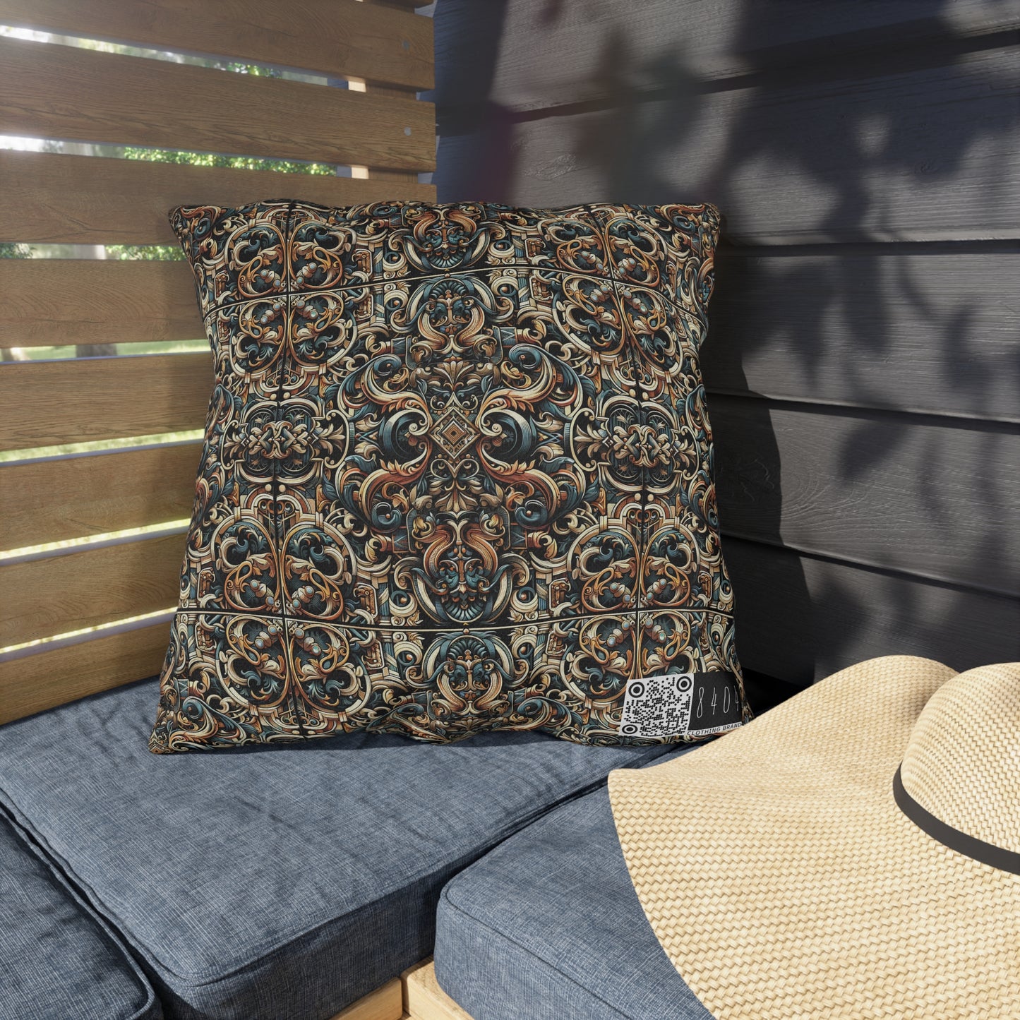 Urban Renaissance Historical Fusion With Street Edge Outdoor Pillow - 8404 Design-59