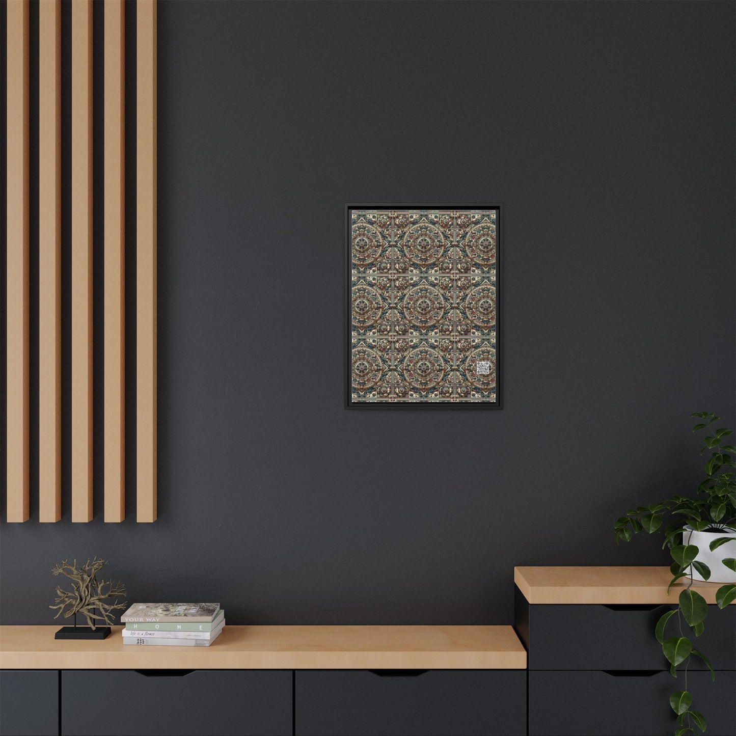 Urban Renaissance Historical Fusion With Street Edge Matte Canvas, Framed (multi-Color) - 8404 Design-57 A