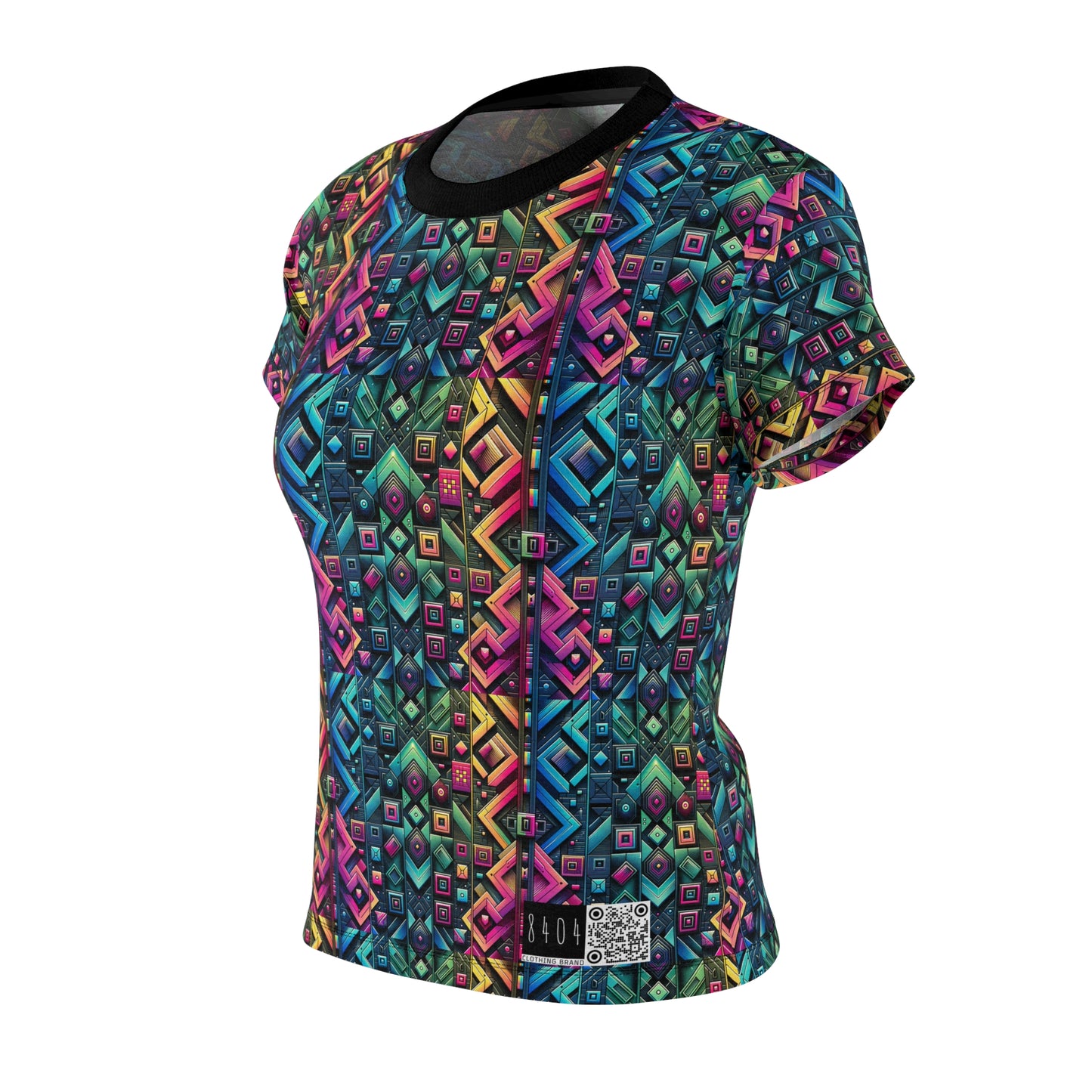 Tech-Inspired Graphics Cyberpunk Cool Women's Cut & Sew Tee - 8404 Design-58