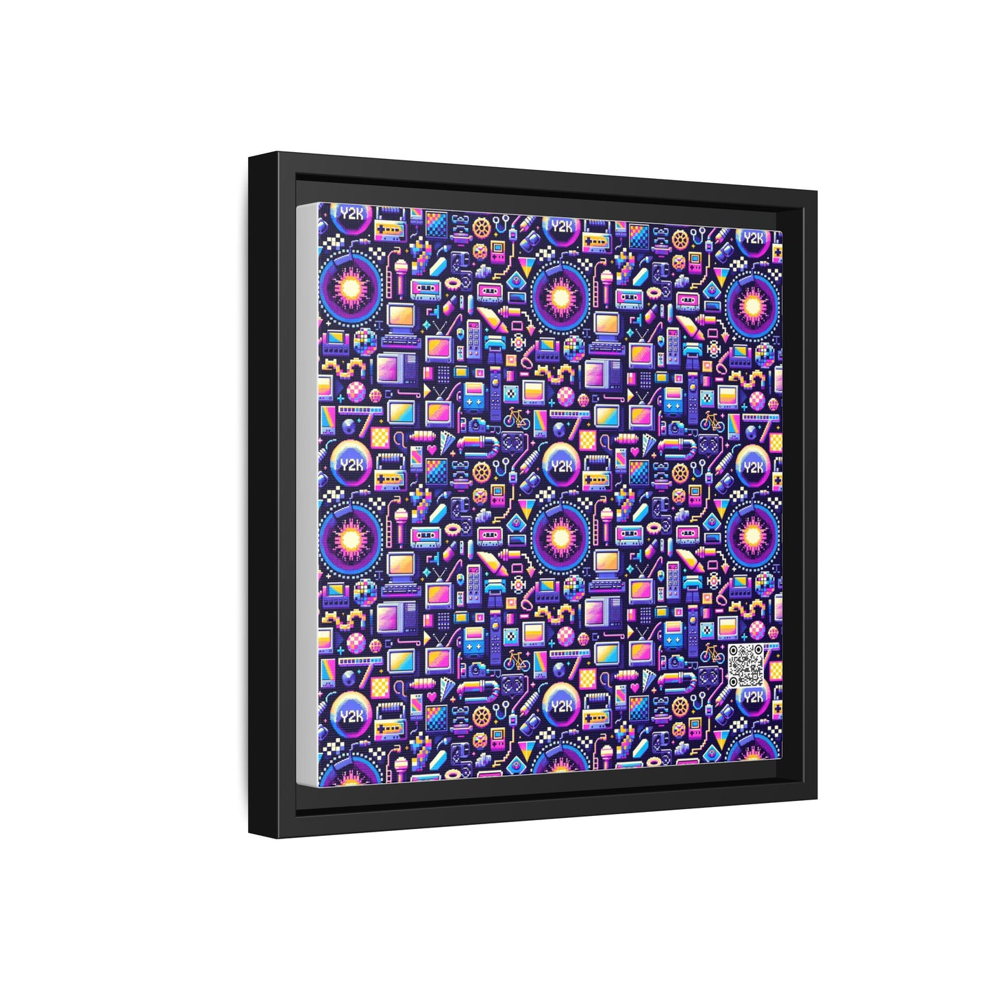Digital Nostalgia Modern Retro Fusion Matte Canvas, Framed (multi-Color) - 8404 Design-64 B