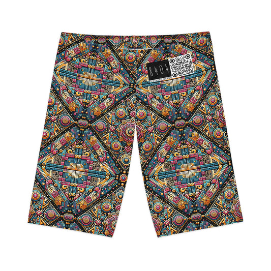 Cultural Fusion Tech Blend of Cultural Heritage With Tech-Inspired Elements Women's Bike Shorts - 8404 Design-58