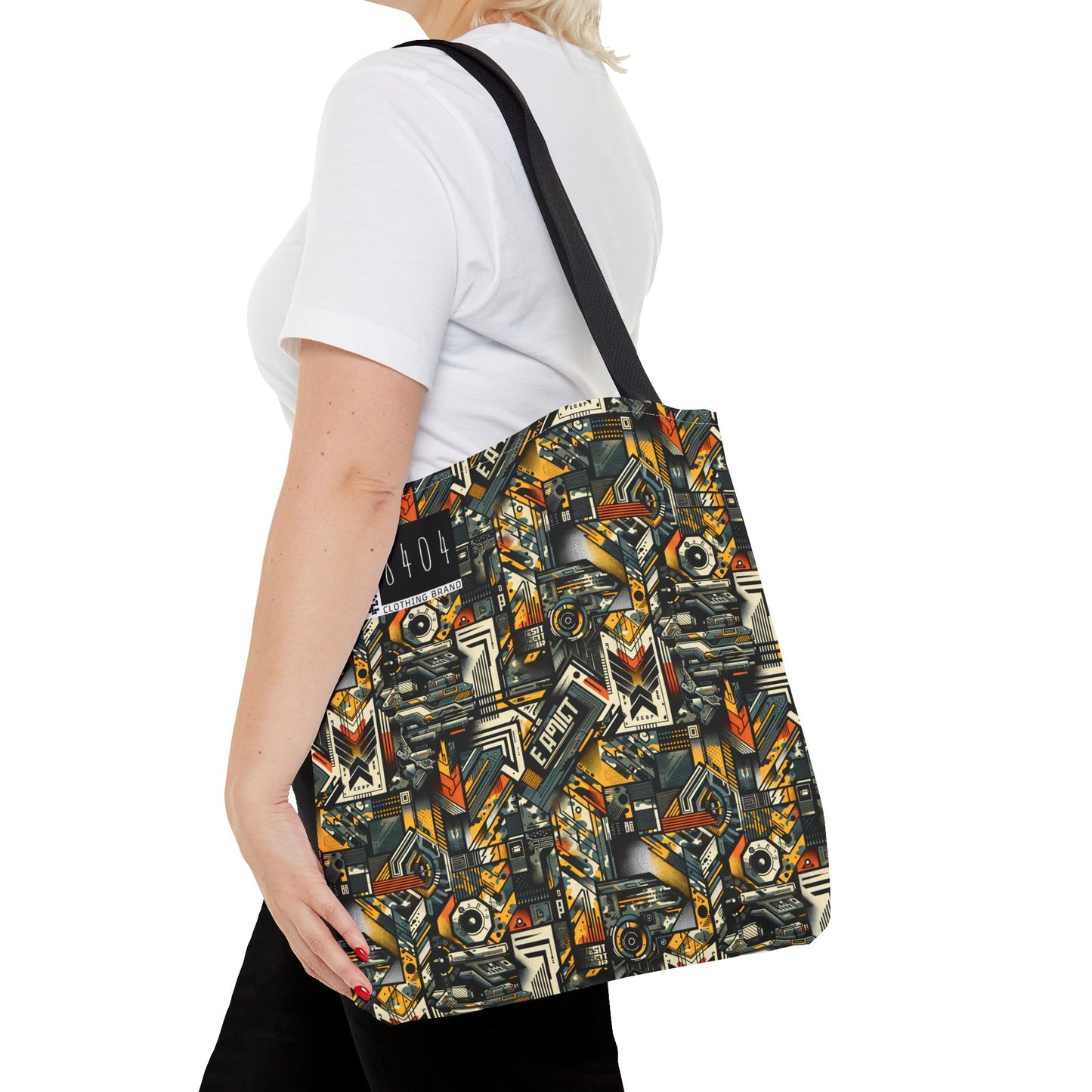 Digital Punk Futuristic Grunge Tote Bag - 8404 Design-49