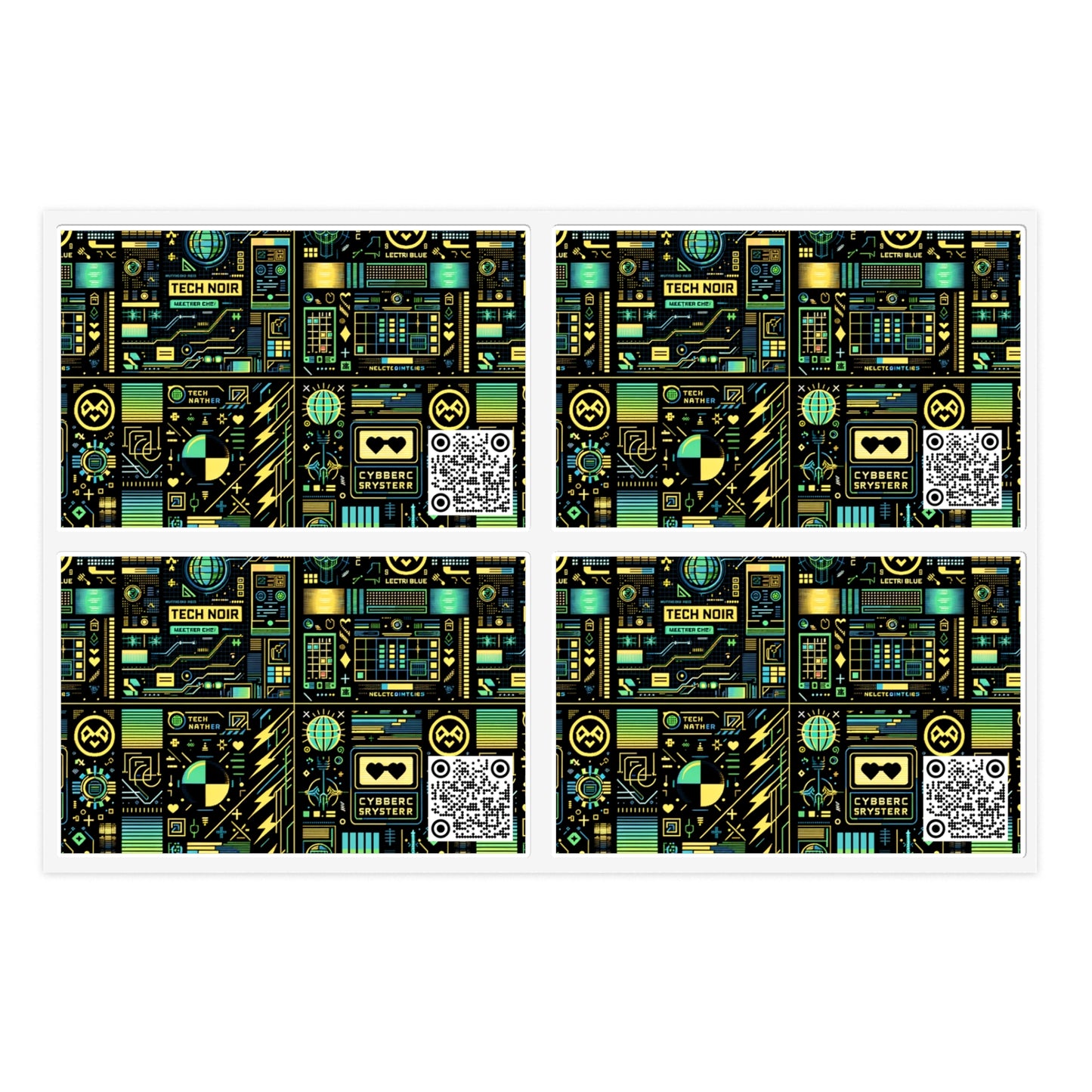 Digital Dystopia Tech Noir Sticker Sheets - 8404 Design-57