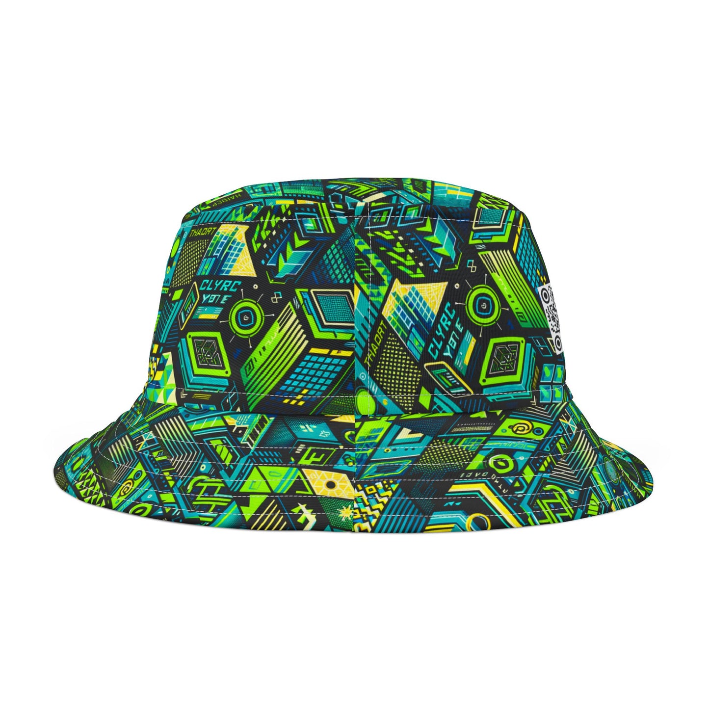 Tech-Infused Neon Tech-Forward Streetwear Bucket Hat - 8404 Design-61
