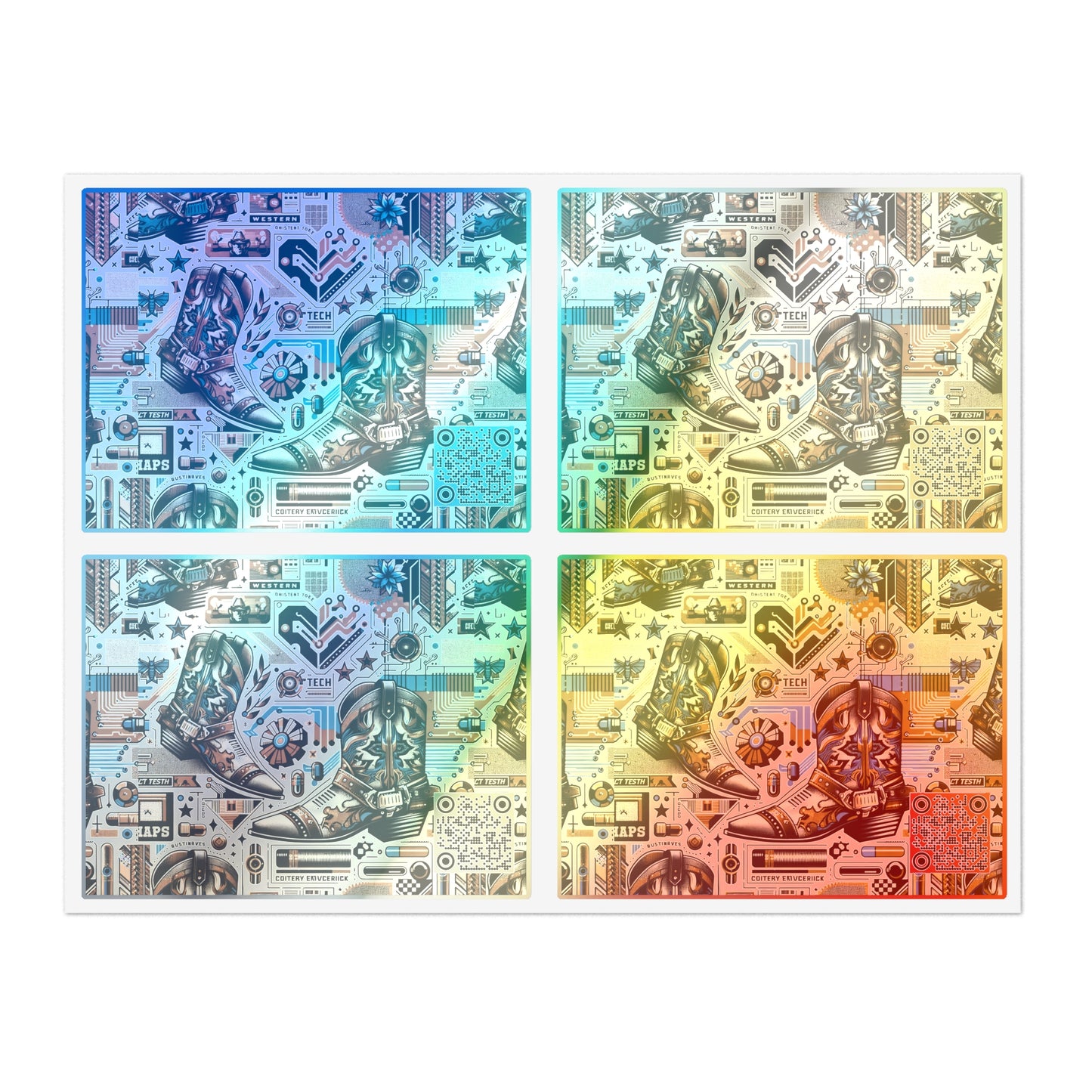 Digital Cowboy Chic Tech-Infused Western Fusion Sticker Sheets - 8404 Design-45