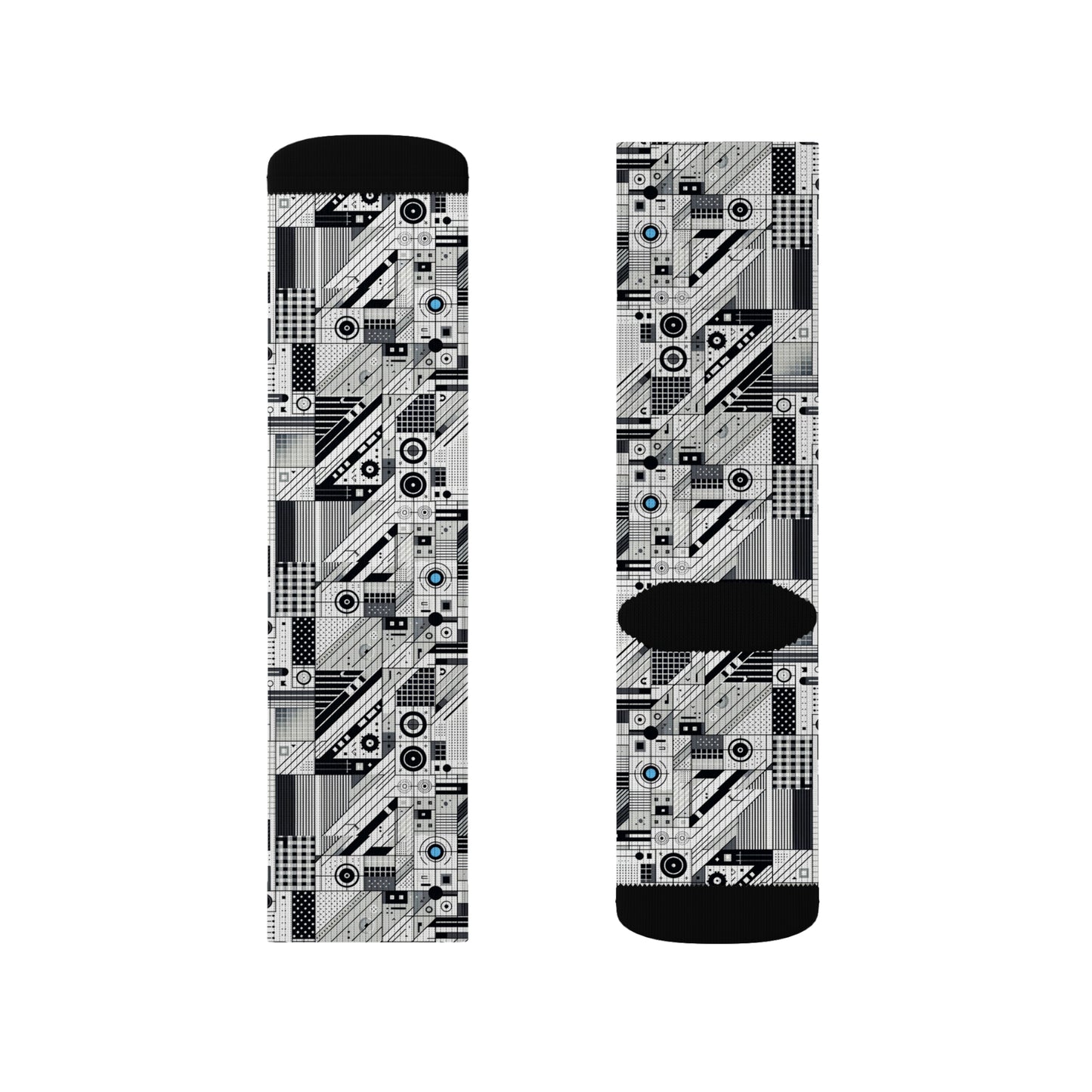 Digital Minimalism Minimalist Tech Sublimation Socks - 8404 Design-52