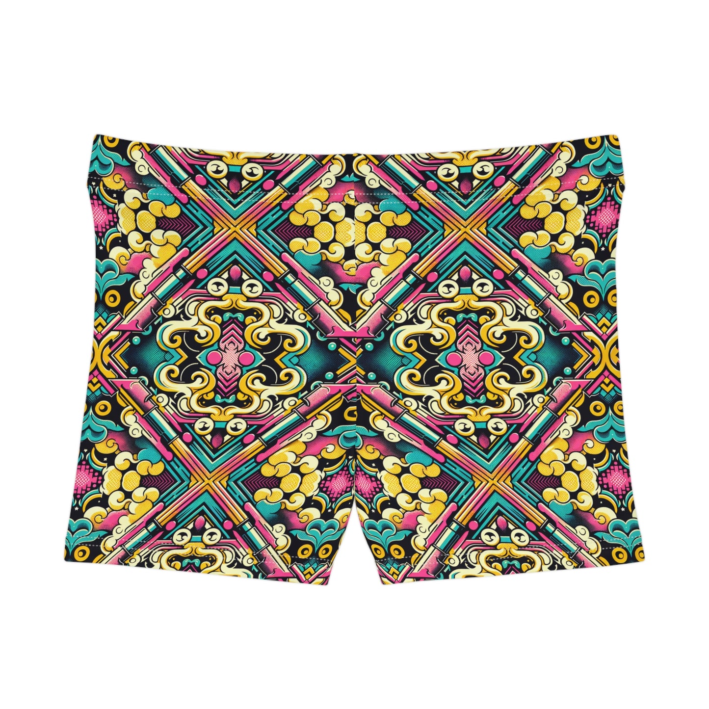 Neon Pop Art Revival Pop Culture Retro Women's Shorts - 8404 Design-59