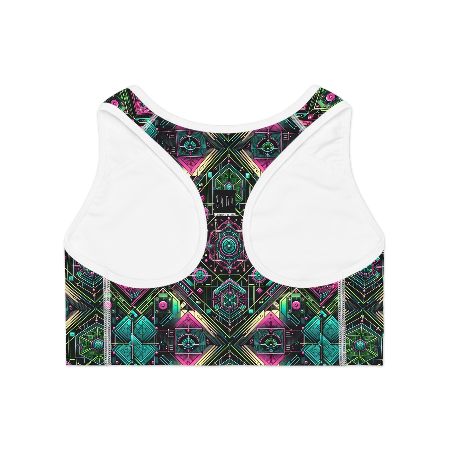 Tech-Infused Graphics Tech-Forward Streetwear Sports Bra - 8404 Design-45