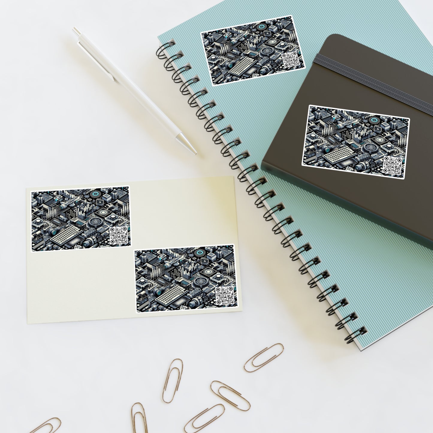 Tech-Infused Athleisure Tech-Forward Streetwear Sticker Sheets - 8404 Design-53