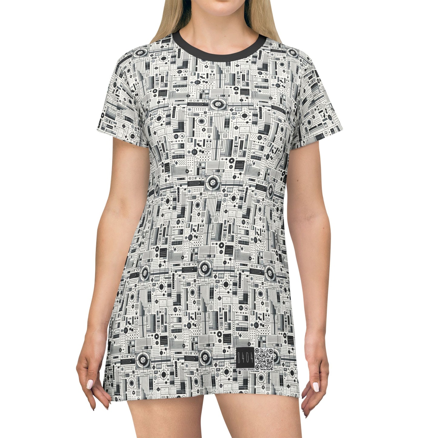 Digital Minimalism Minimalist Tech T-Shirt Dress - 8404 Design-53