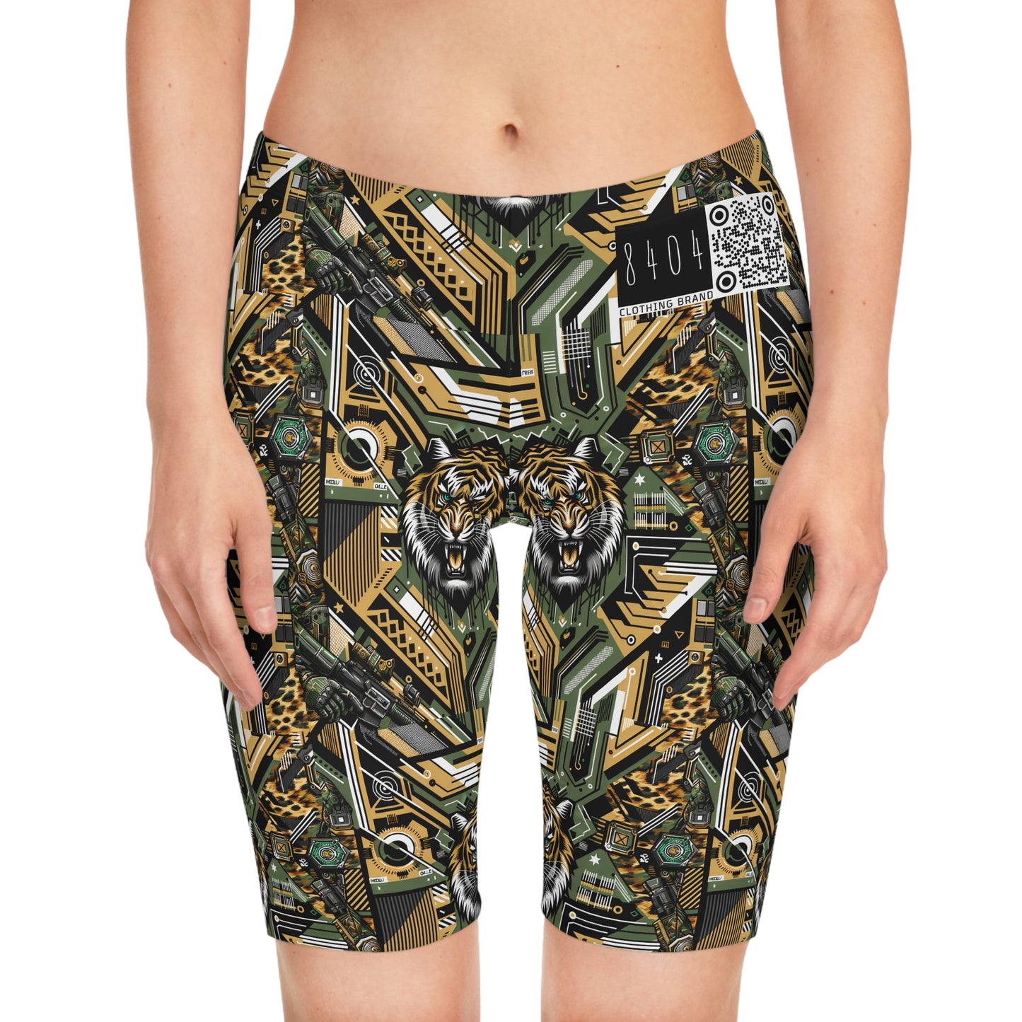 Neo-Camo Fusion Tech-Forward Streetwear Women's Bike Shorts - 8404 Design-58
