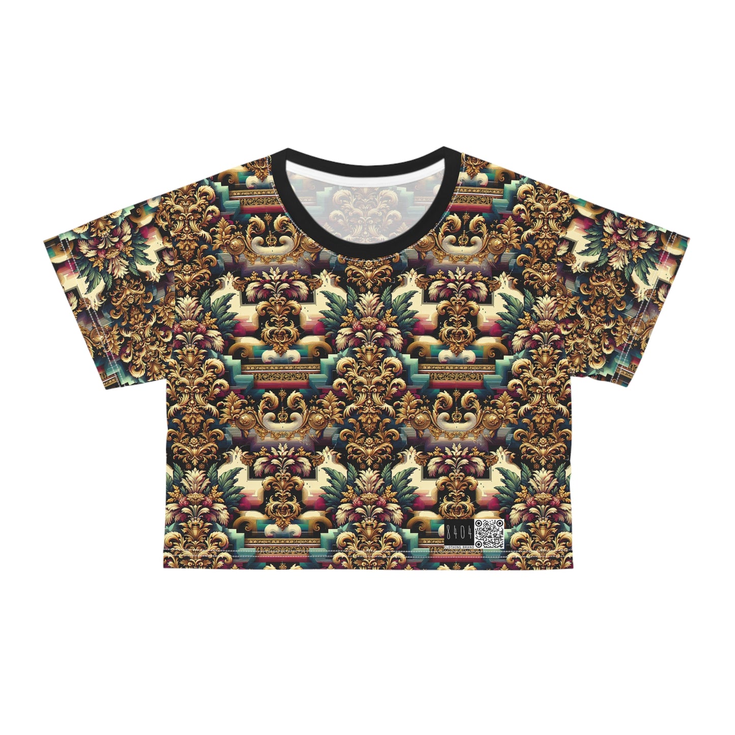 Digital Renaissance Modern Baroque Fusion Crop Tee - 8404 Design-60