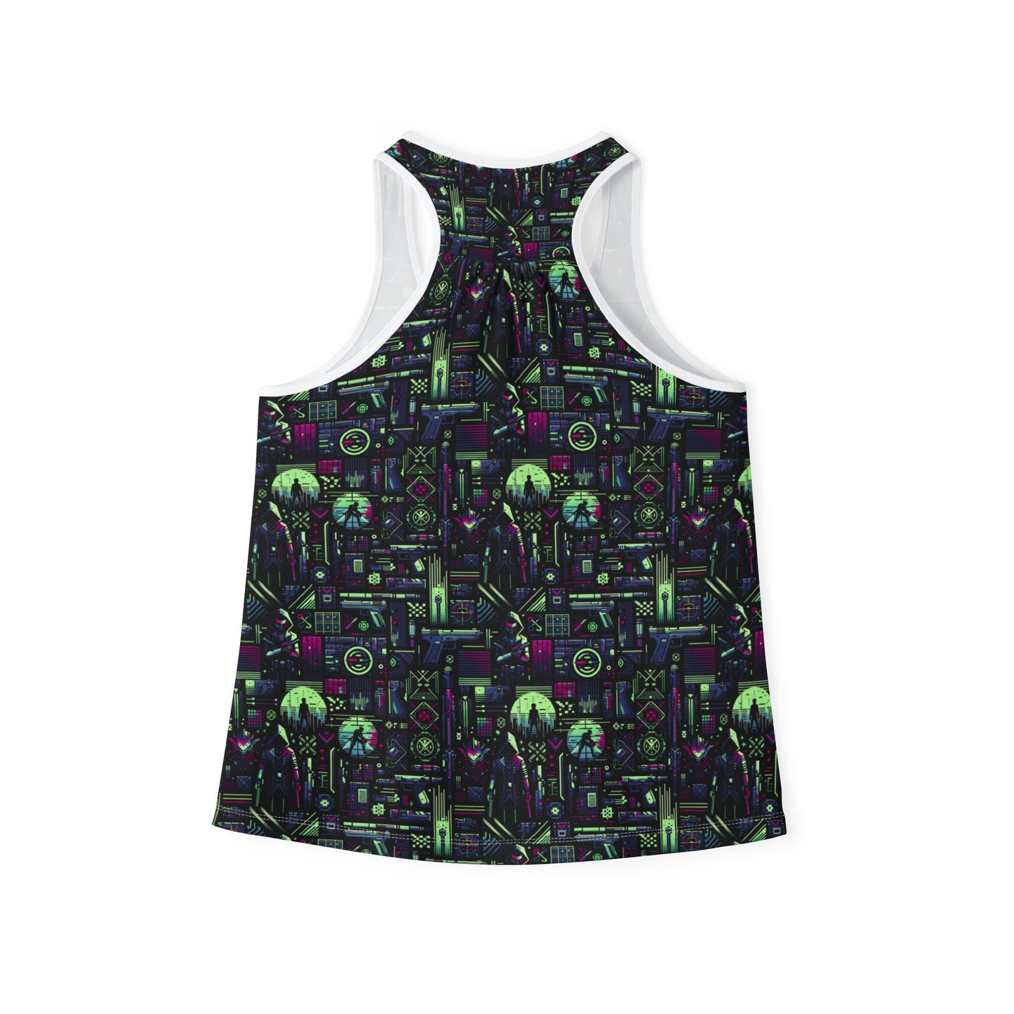 Tech Noir Futuristic Cyberpunk Women's Tank Top - 8404 Design-63
