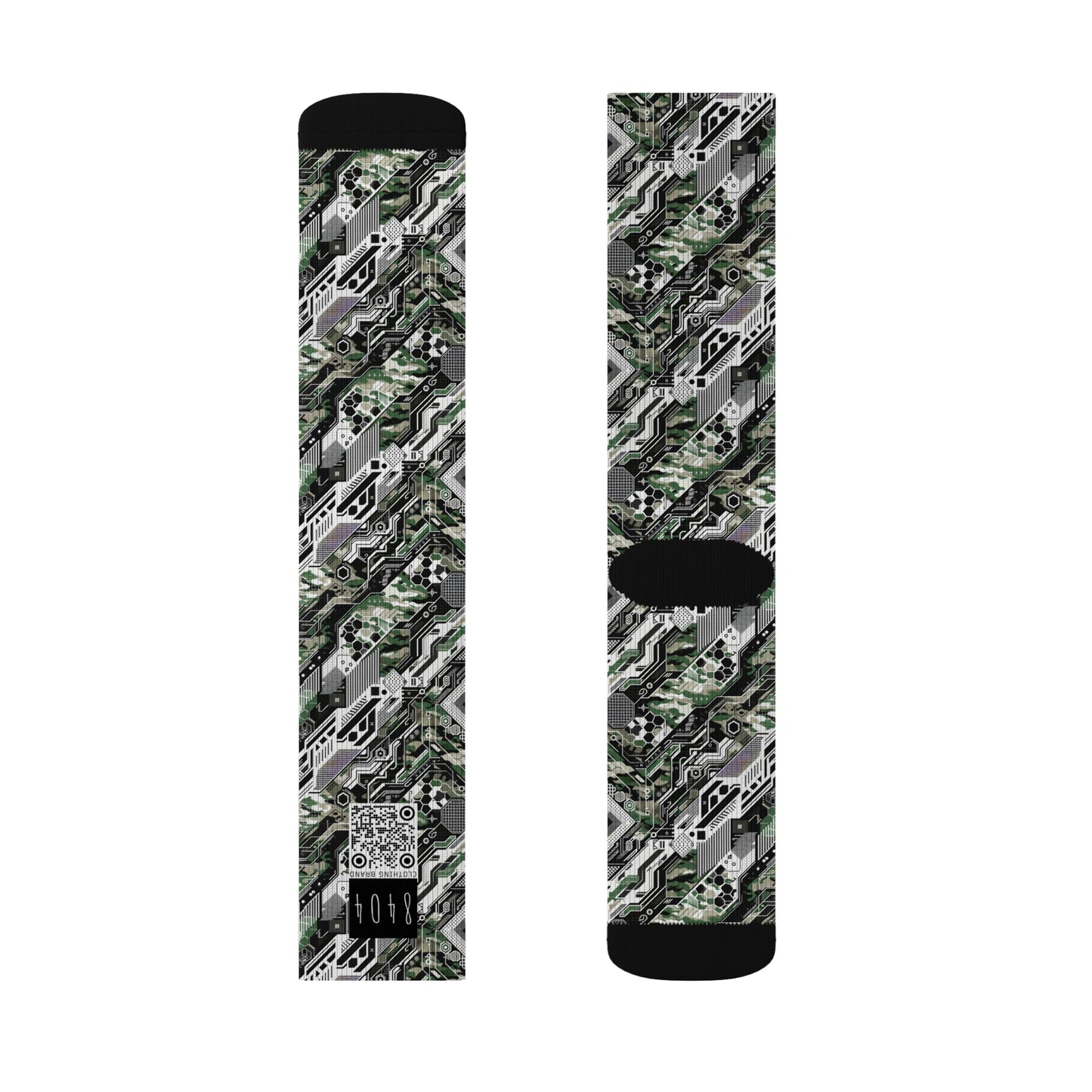 Tech Camo Fusion Tech-Forward Streetwear With a Futuristic Edge Sublimation Socks - 8404 Design-46