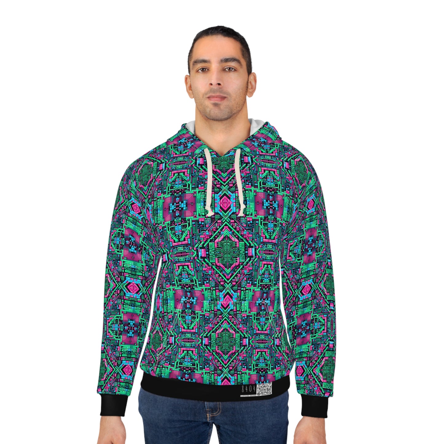 Digital Glitch Vibes Tech-Inspired Streetwear Pullover Hoodie - 8404 Design-71