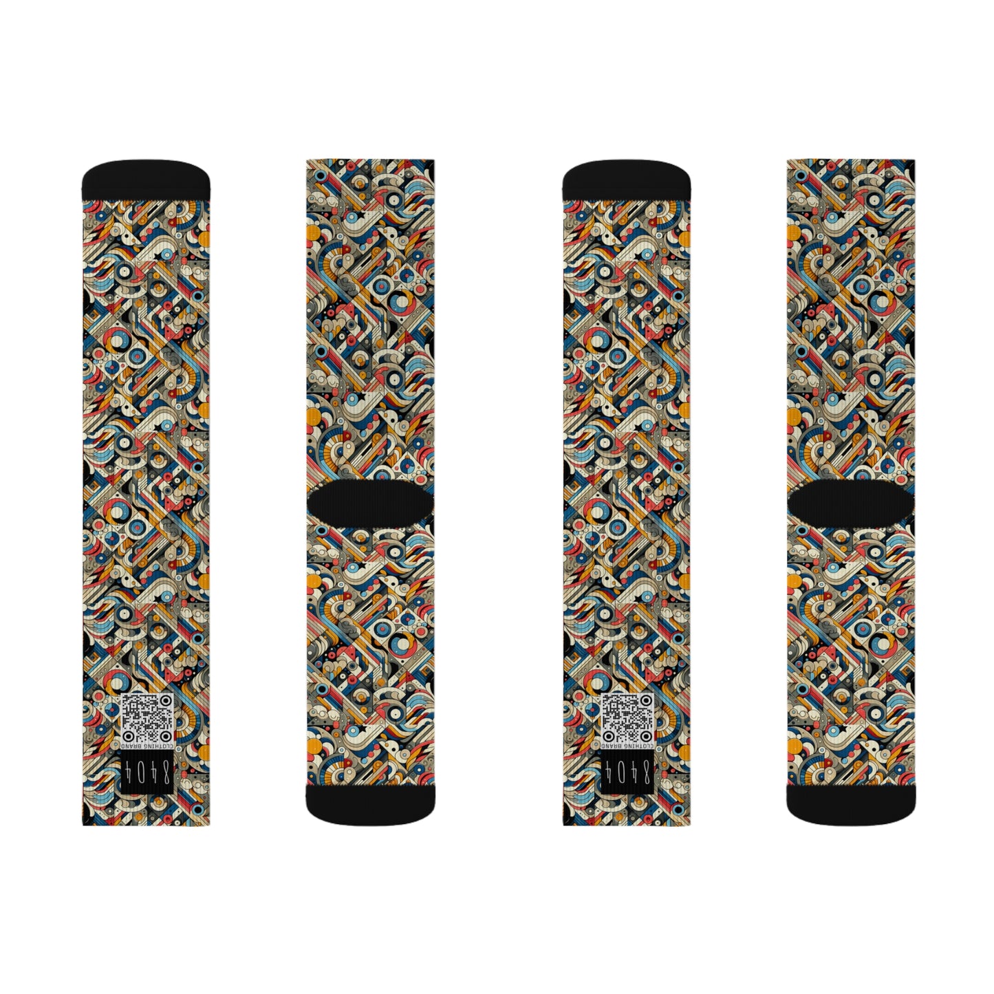 Abstract Graphic Art Modern Artistic Expression Sublimation Socks - 8404 Design-62