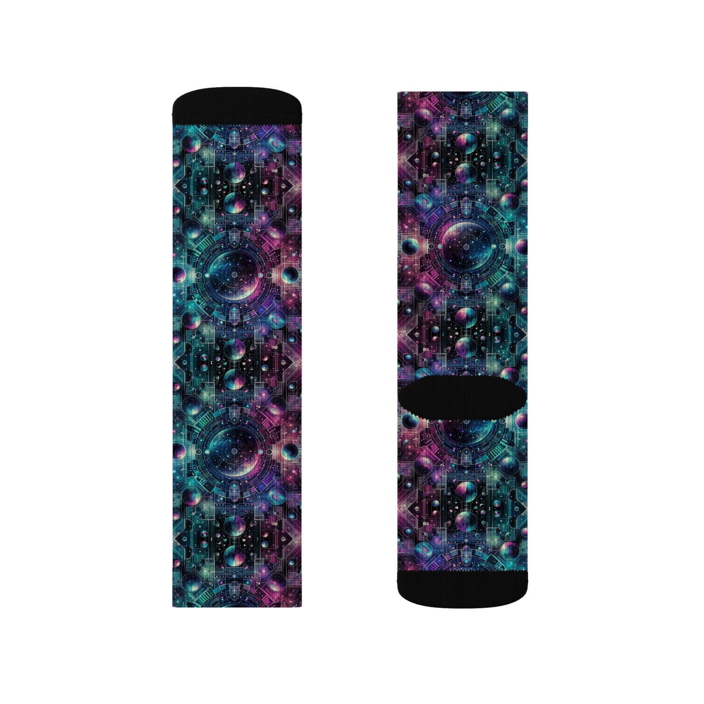 Galactic Hues Tech-Forward Cosmic Fusion Sublimation Socks - 8404 Design-59