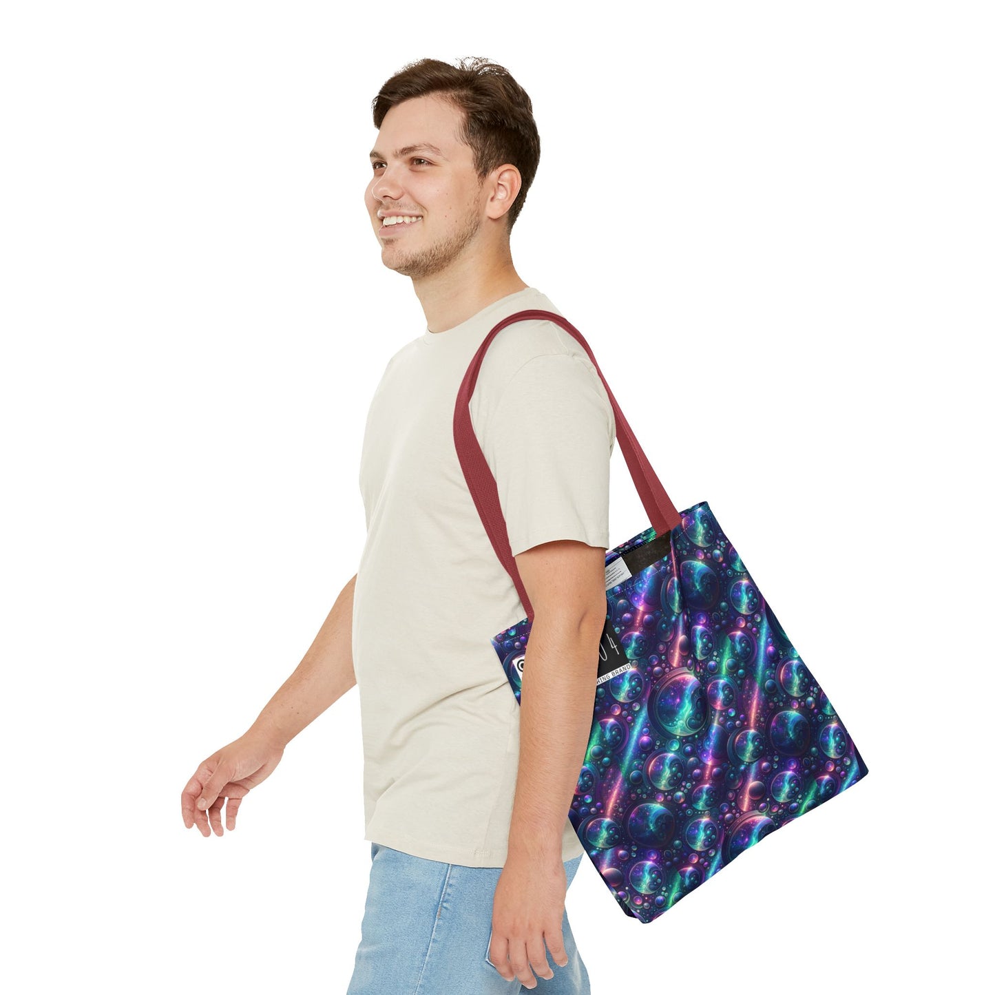 Iridescent Tech Fusion Tech-Forward Streetwear Tote Bag - 8404 Design-51