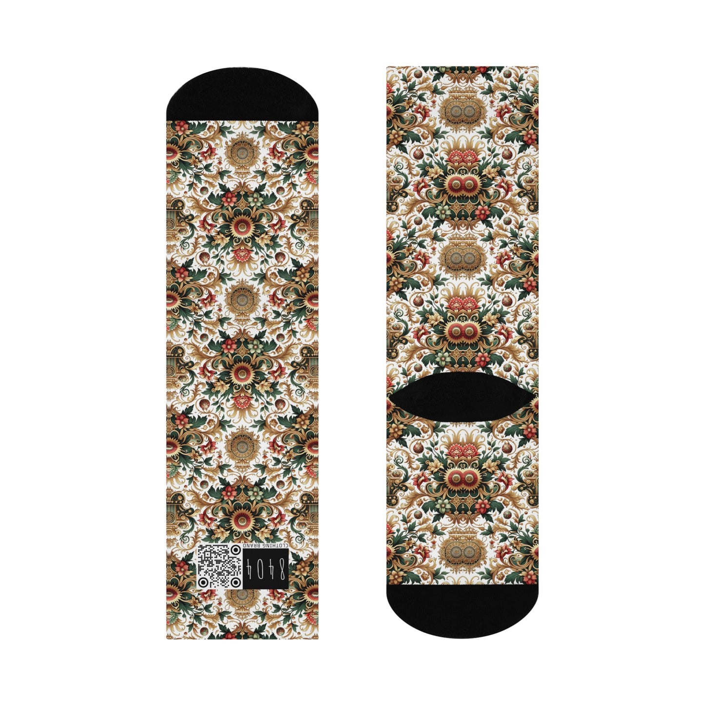 Monogram Madness Luxurious Streetwear Cushioned Crew Socks - 8404 Design-68