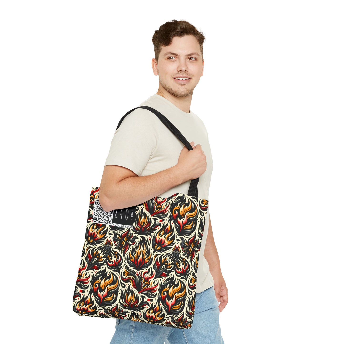 Fire & Flames Bold Streetwear Statement Tote Bag - 8404 Design-57