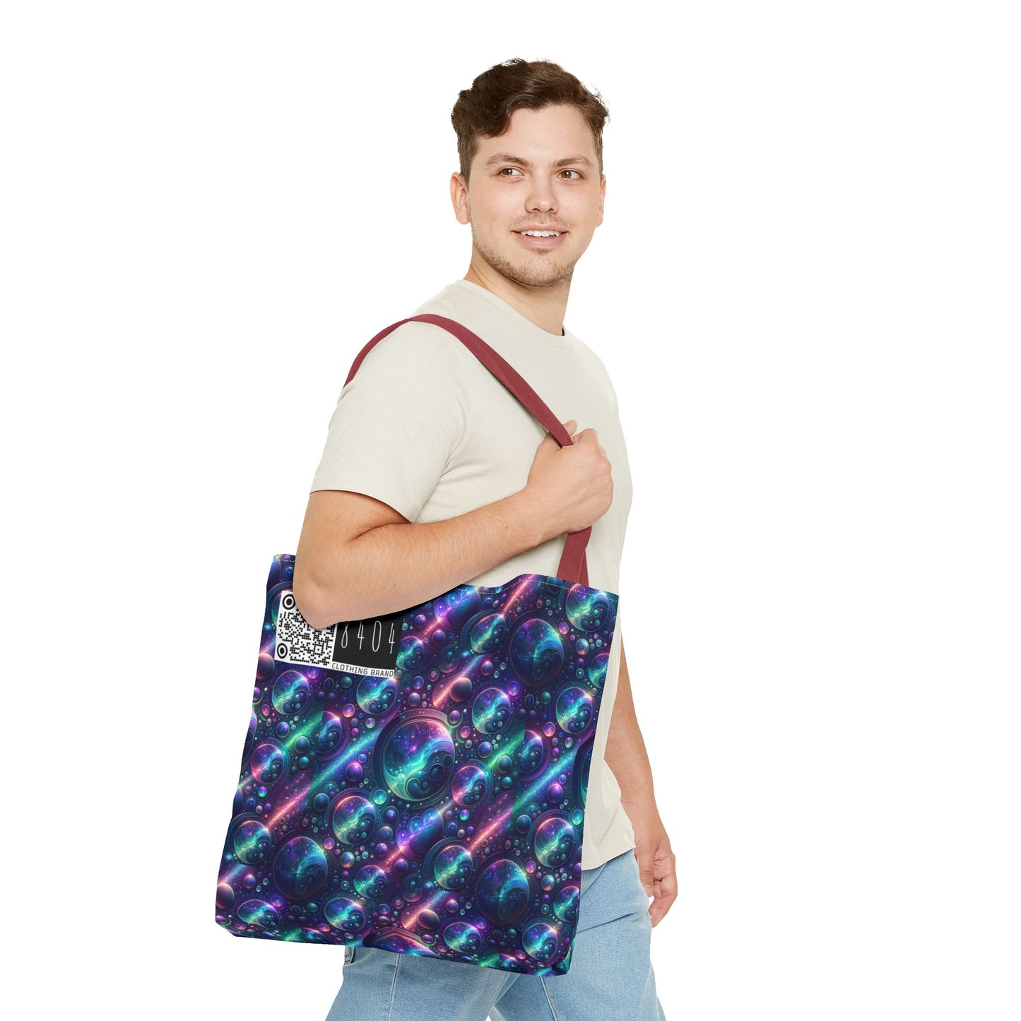 Iridescent Tech Fusion Tech-Forward Streetwear Tote Bag - 8404 Design-51