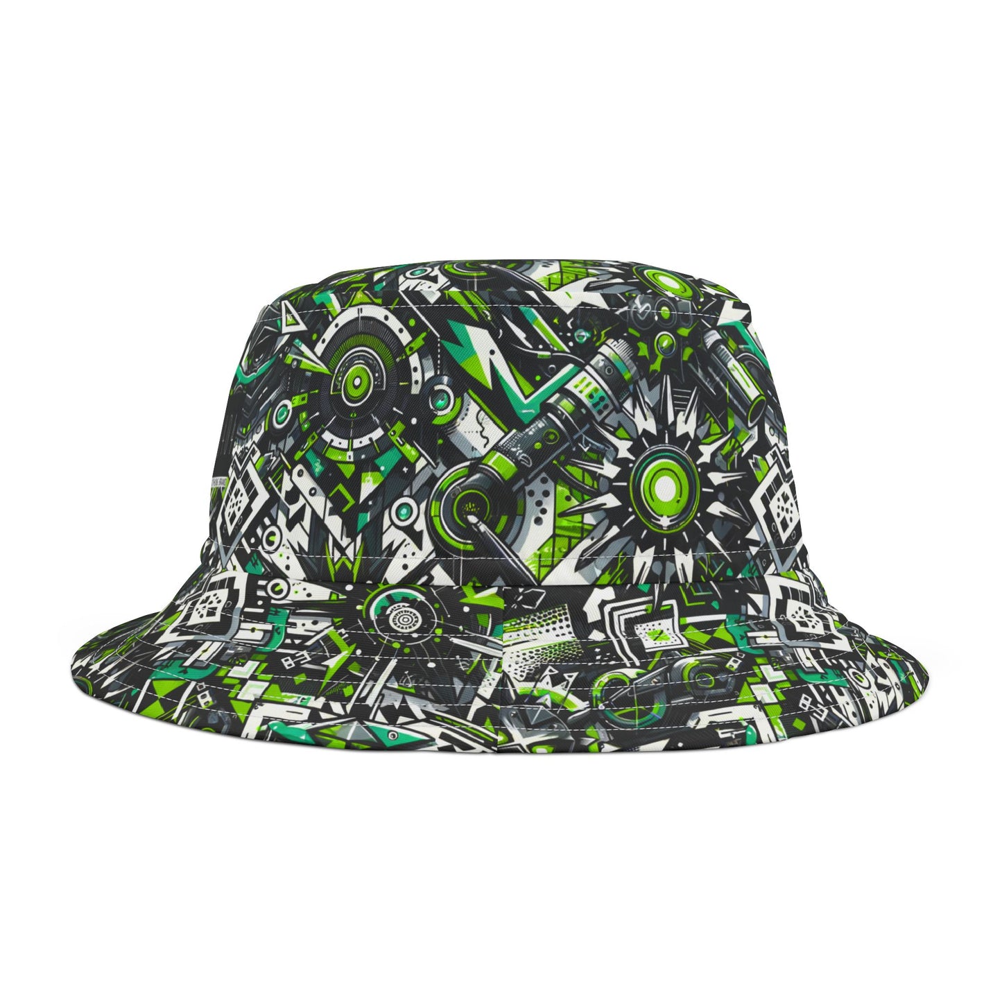 Graffiti Tech Fusion Bold Streetwear Fusion Bucket Hat - 8404 Design-50