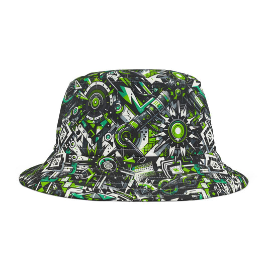 Graffiti Tech Fusion Bold Streetwear Fusion Bucket Hat - 8404 Design-50