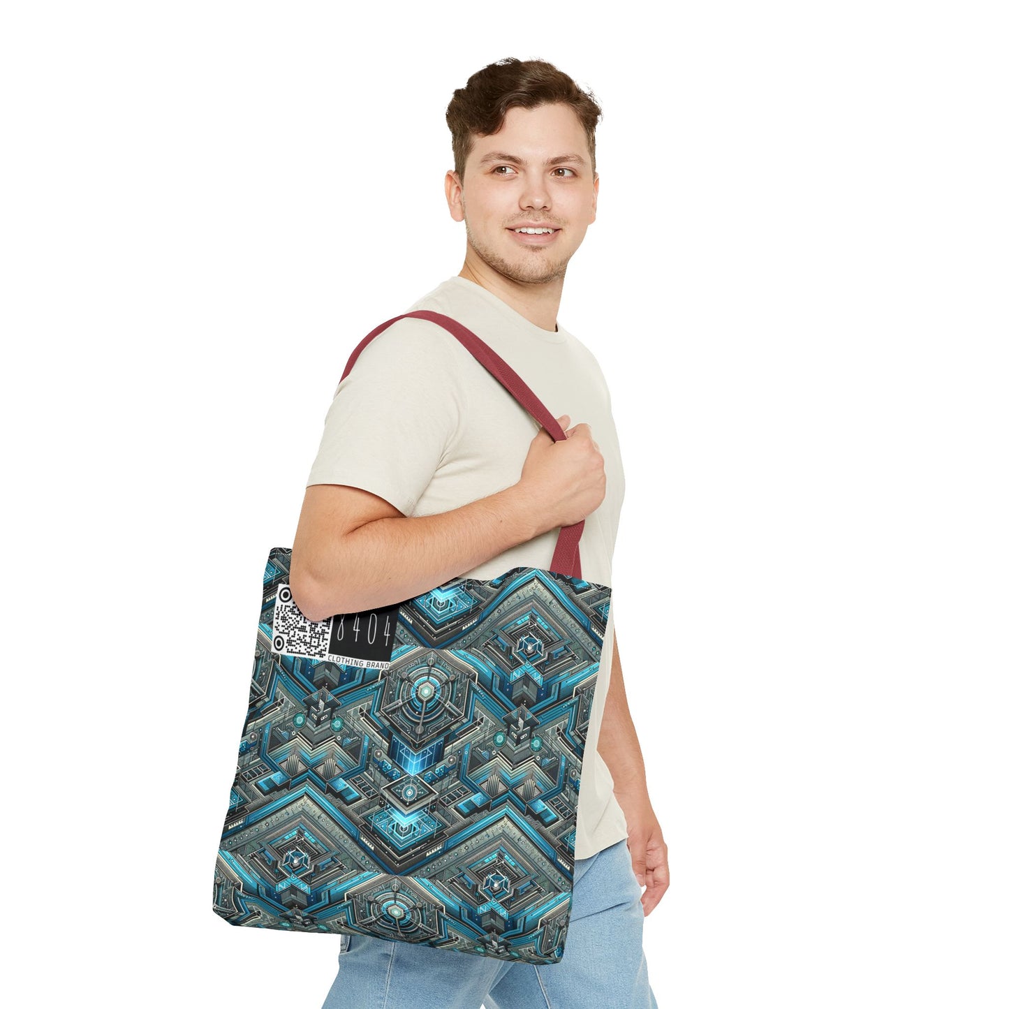 Tech-Infused Futurism Sleek Tech Edge Tote Bag - 8404 Design-49