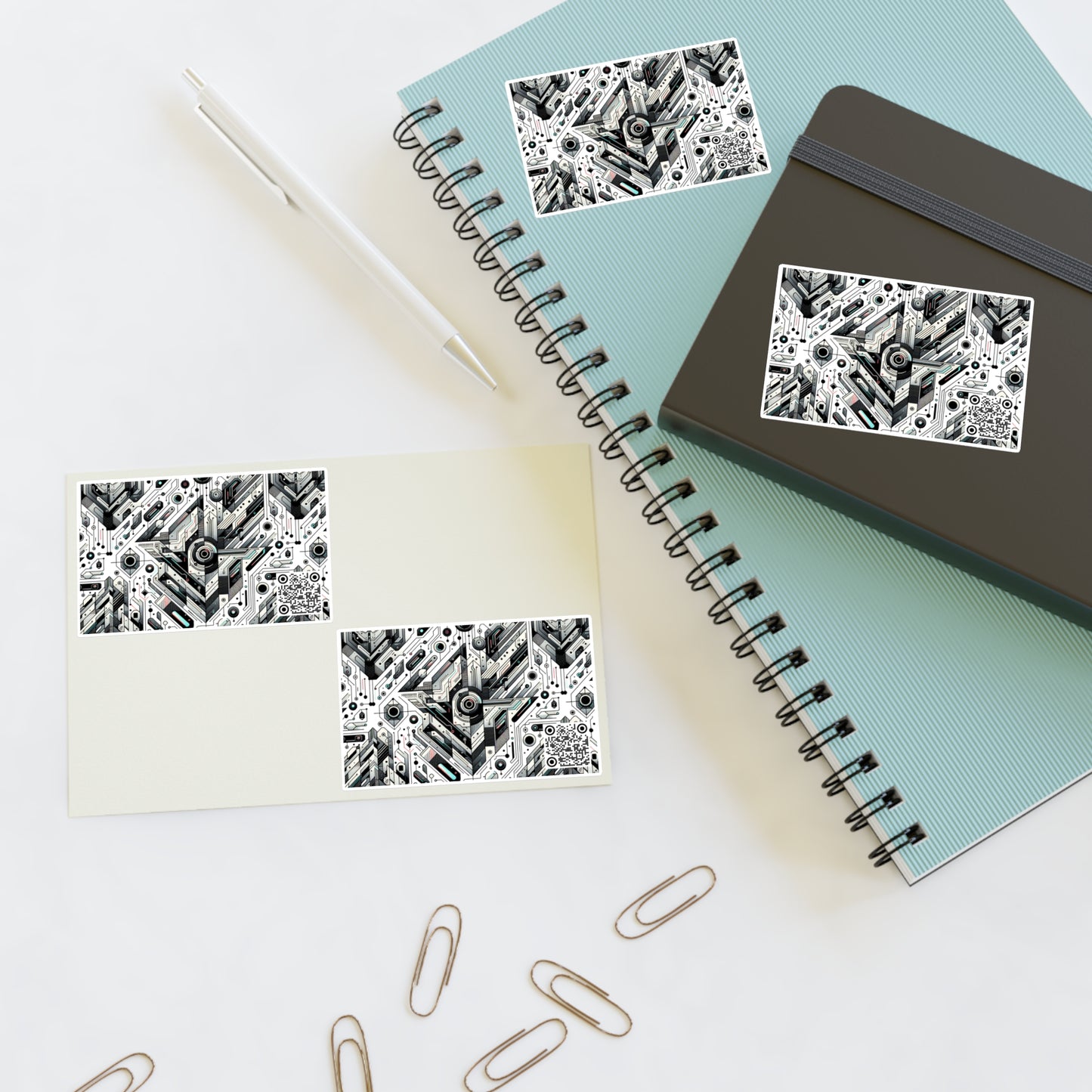 Tech-Infused Streetwear Tech-Forward Minimalism Sticker Sheets - 8404 Design-51