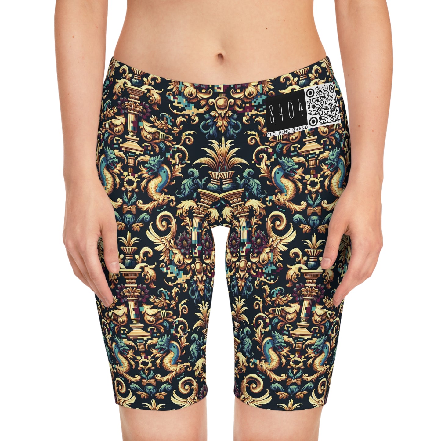 Digital Renaissance Modern Baroque Fusion Women's Bike Shorts - 8404 Design-57