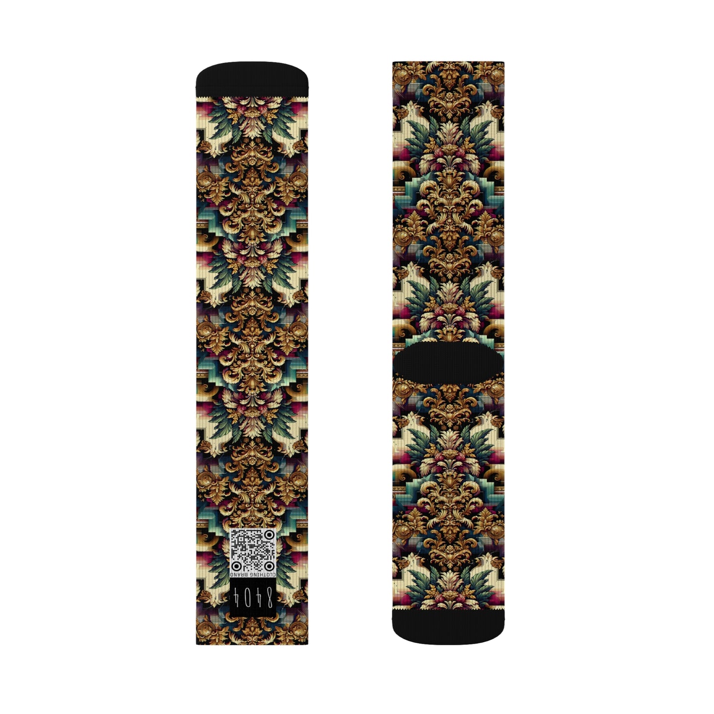 Digital Renaissance Modern Baroque Fusion Sublimation Socks - 8404 Design-60
