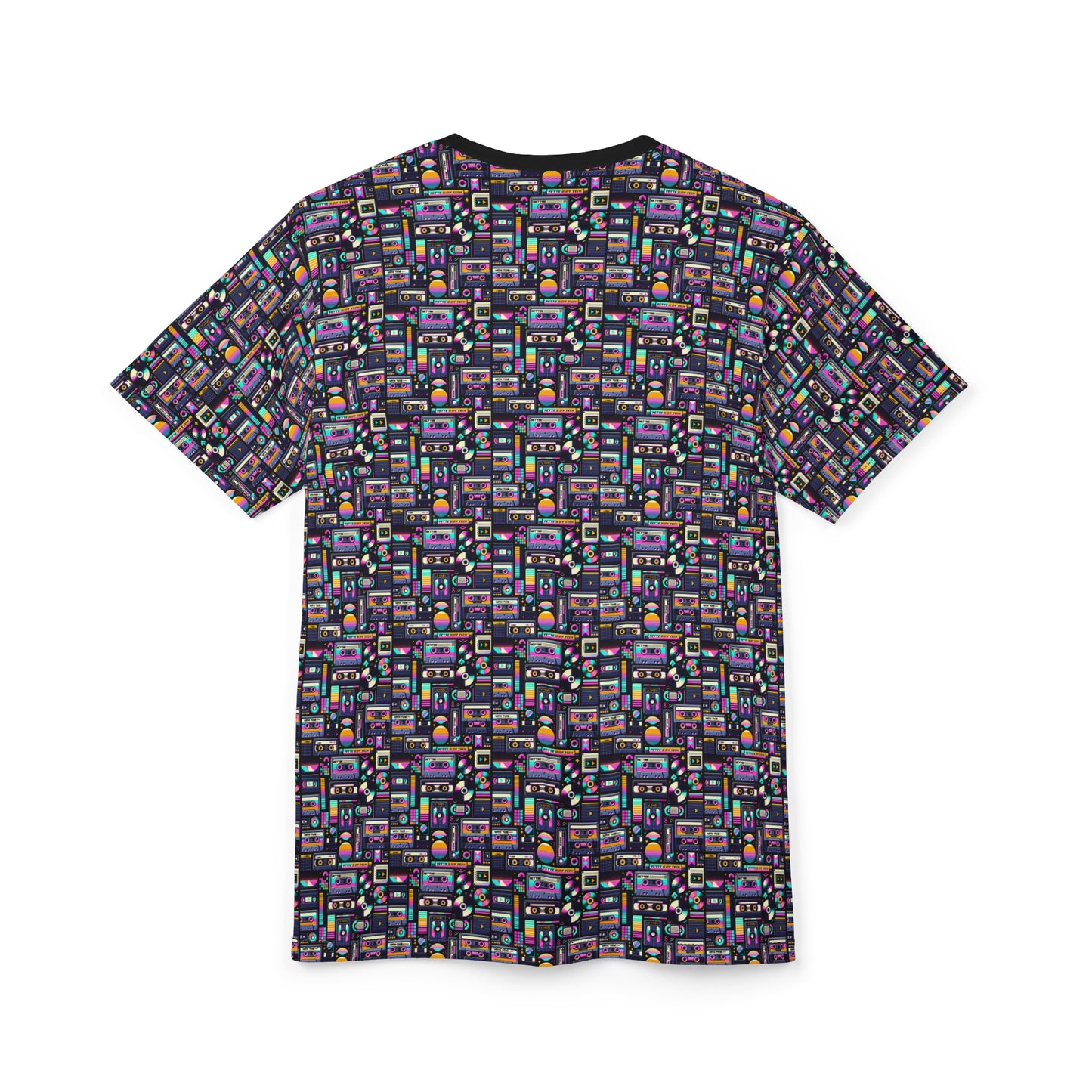 Digital Nostalgia Tech-Inspired Retro Fusion Unisex Cut & Sew Tee - 8404 Design-48