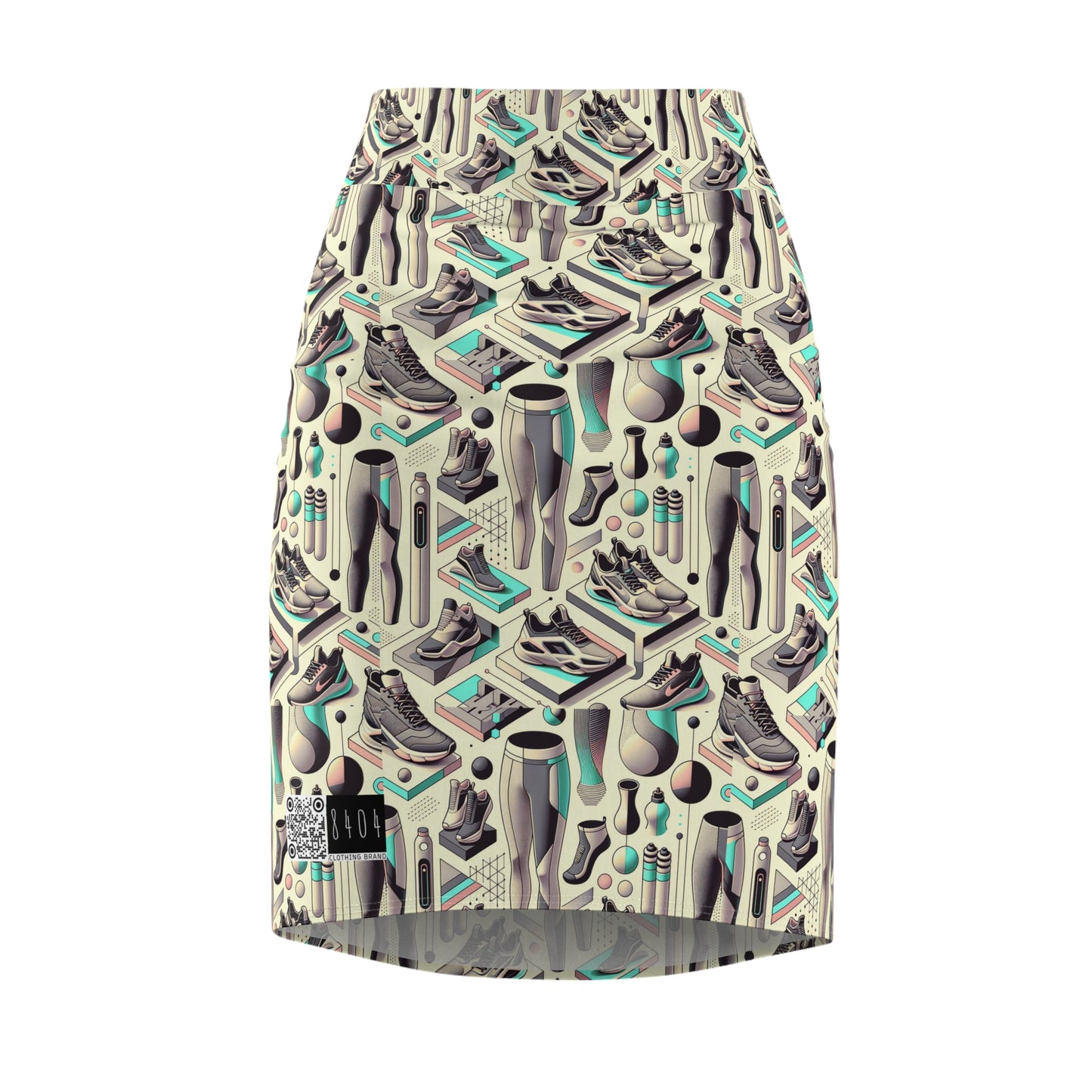 Tech-Infused Athleisure Futuristic Athletic Tech Women's Pencil Skirt - 8404 Design-44