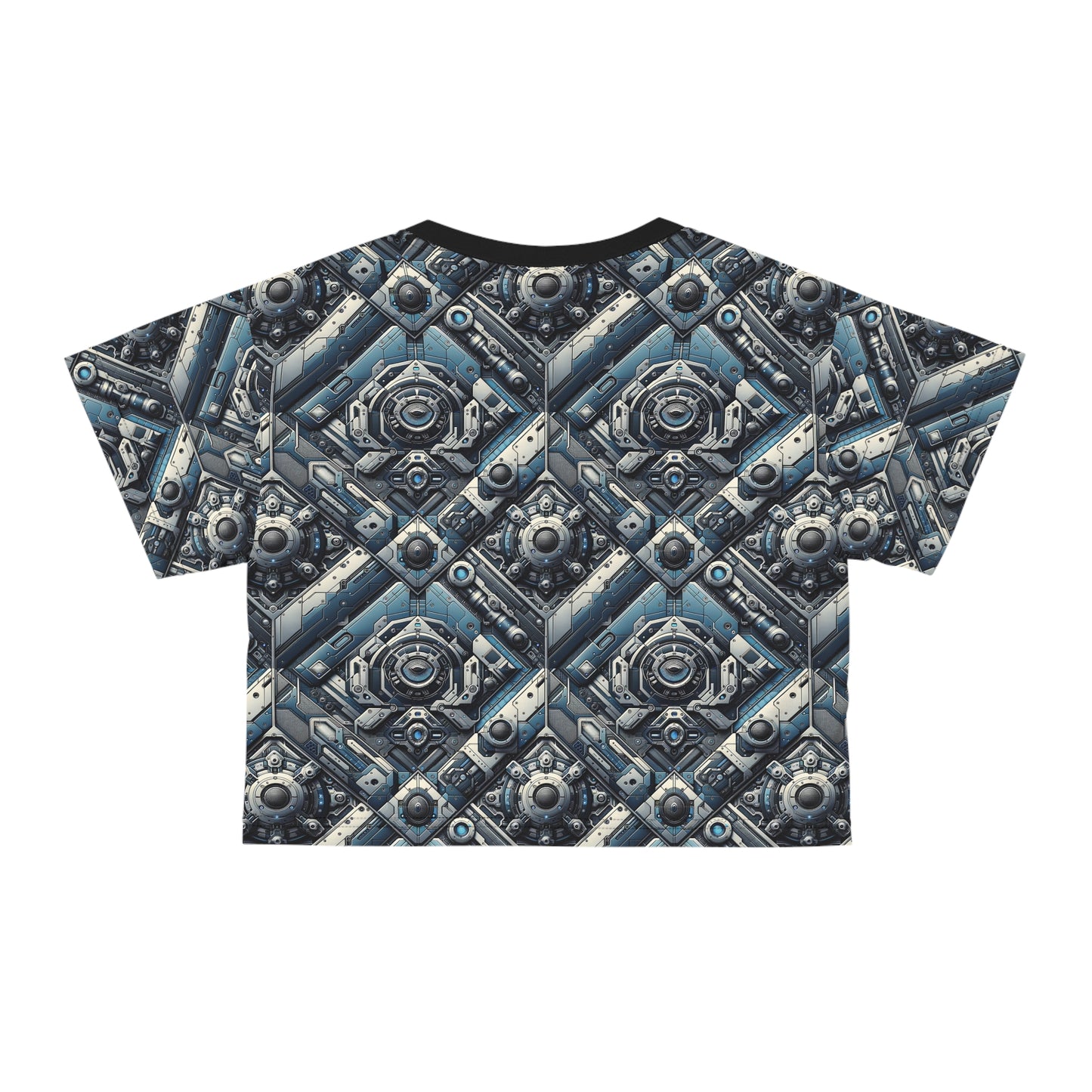 Tech Utility Fusion Tech-Forward Utility With a Futuristic Edge Crop Tee - 8404 Design-43