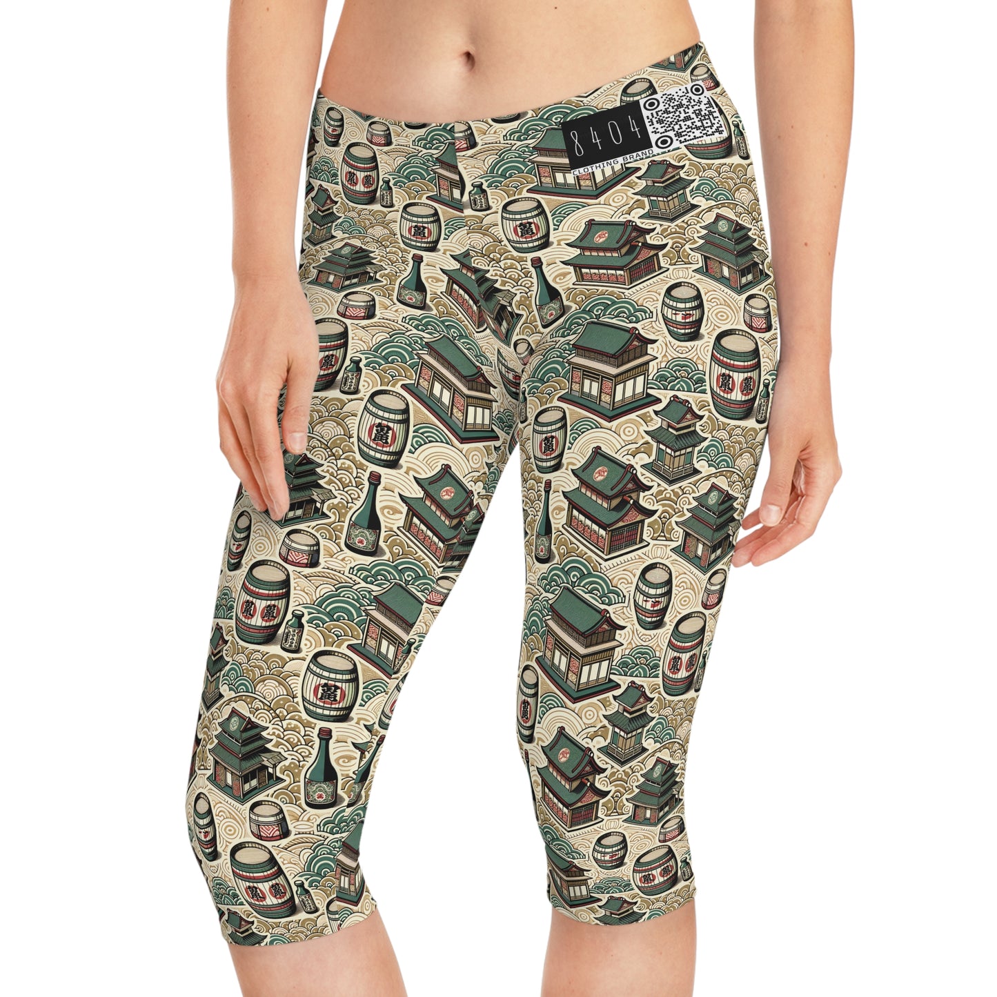 Cultural Artisanal Fusion Contemporary Cultural Elegance Women's Capri Leggings - 8404 Design-68