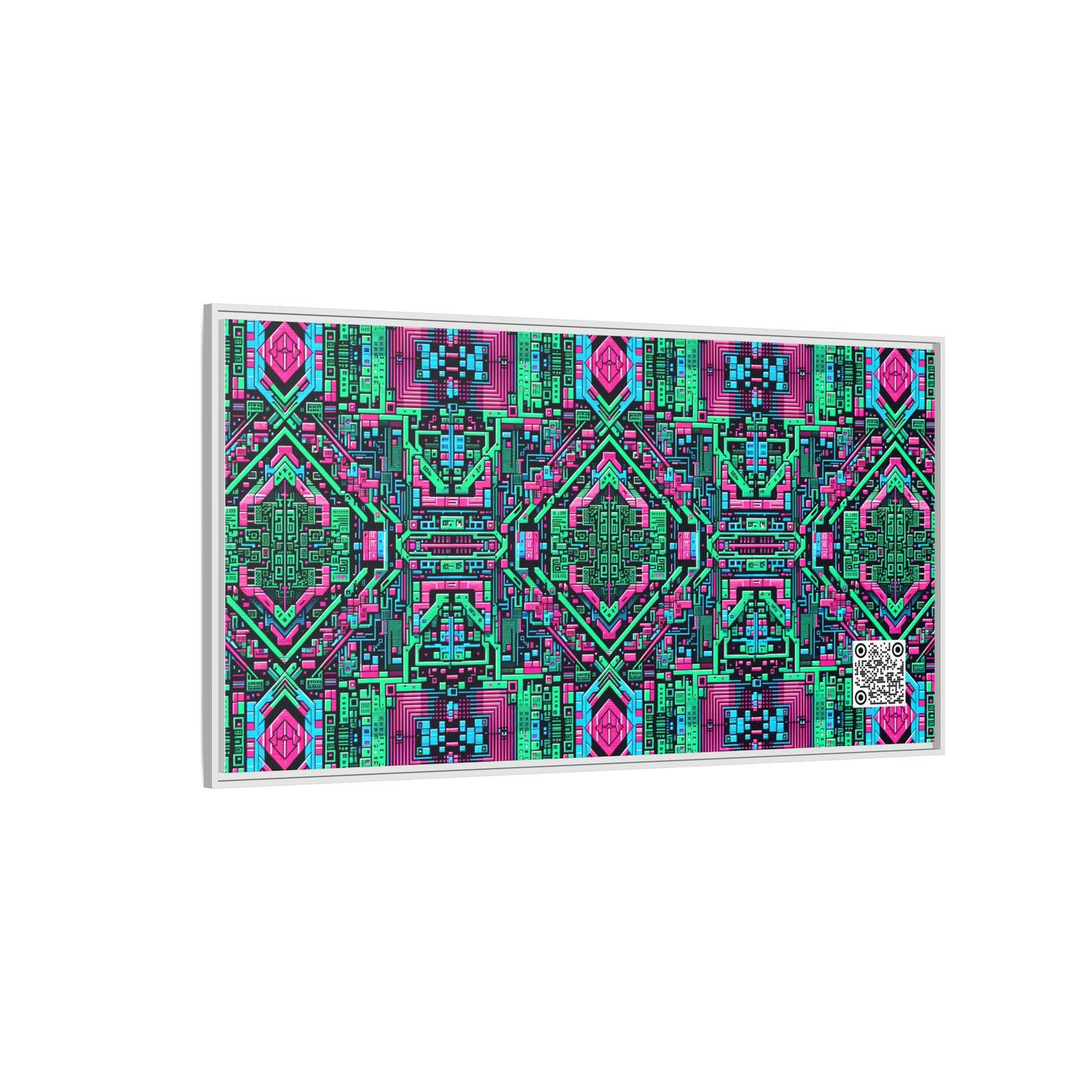 Digital Glitch Vibes Tech-Inspired Streetwear Matte Canvas, Framed (multi-Color) - 8404 Design-71 B