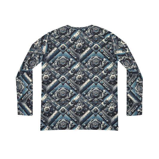 Tech Utility Fusion Tech-Forward Utility With a Futuristic Edge Women's Long Sleeve V-Neck Shirt - 8404 Design-43