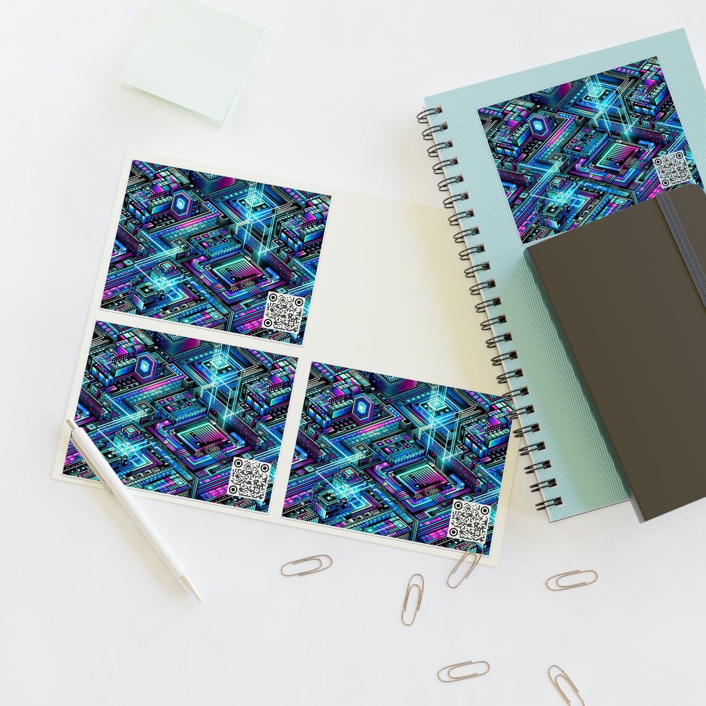 Digital Dreamland Futuristic Tech Aesthetic Sticker Sheets - 8404 Design-42