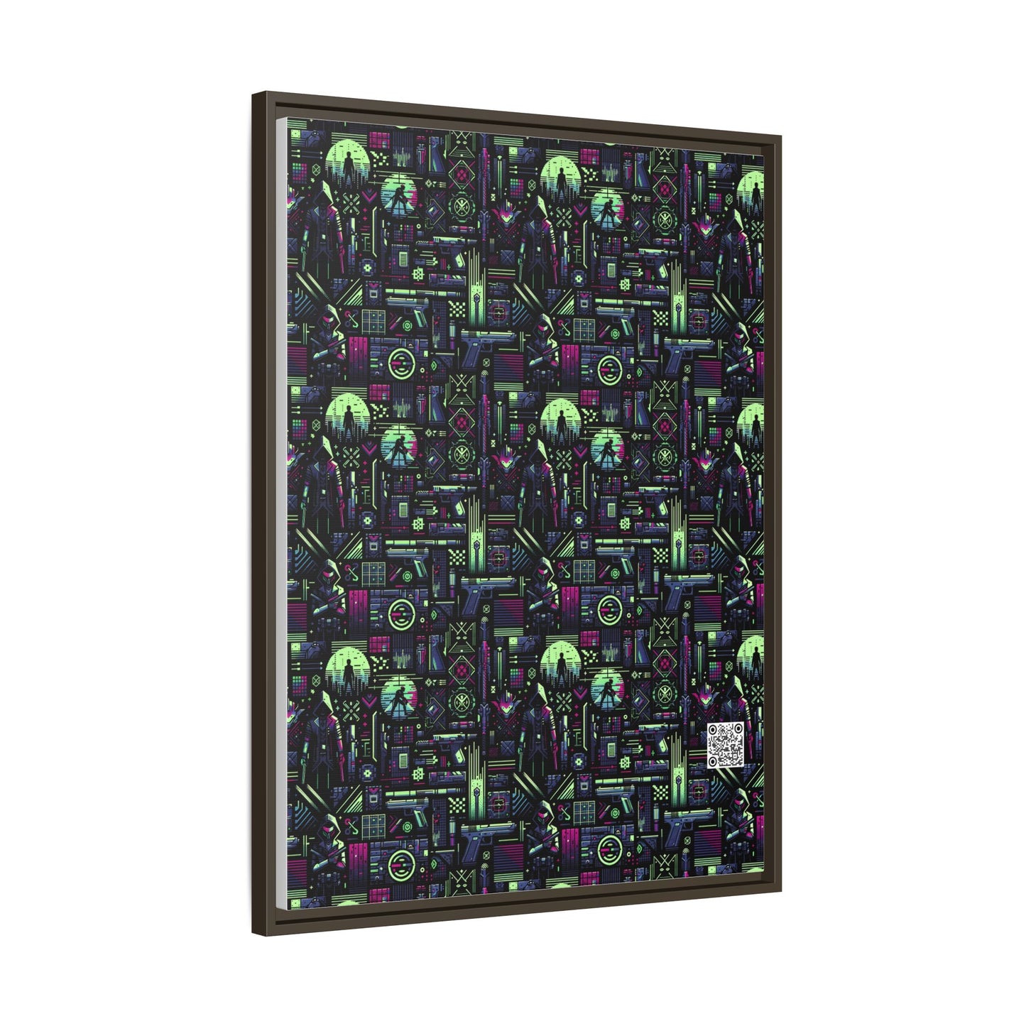 Tech Noir Futuristic Cyberpunk Matte Canvas, Framed (multi-Color) - 8404 Design-63 A