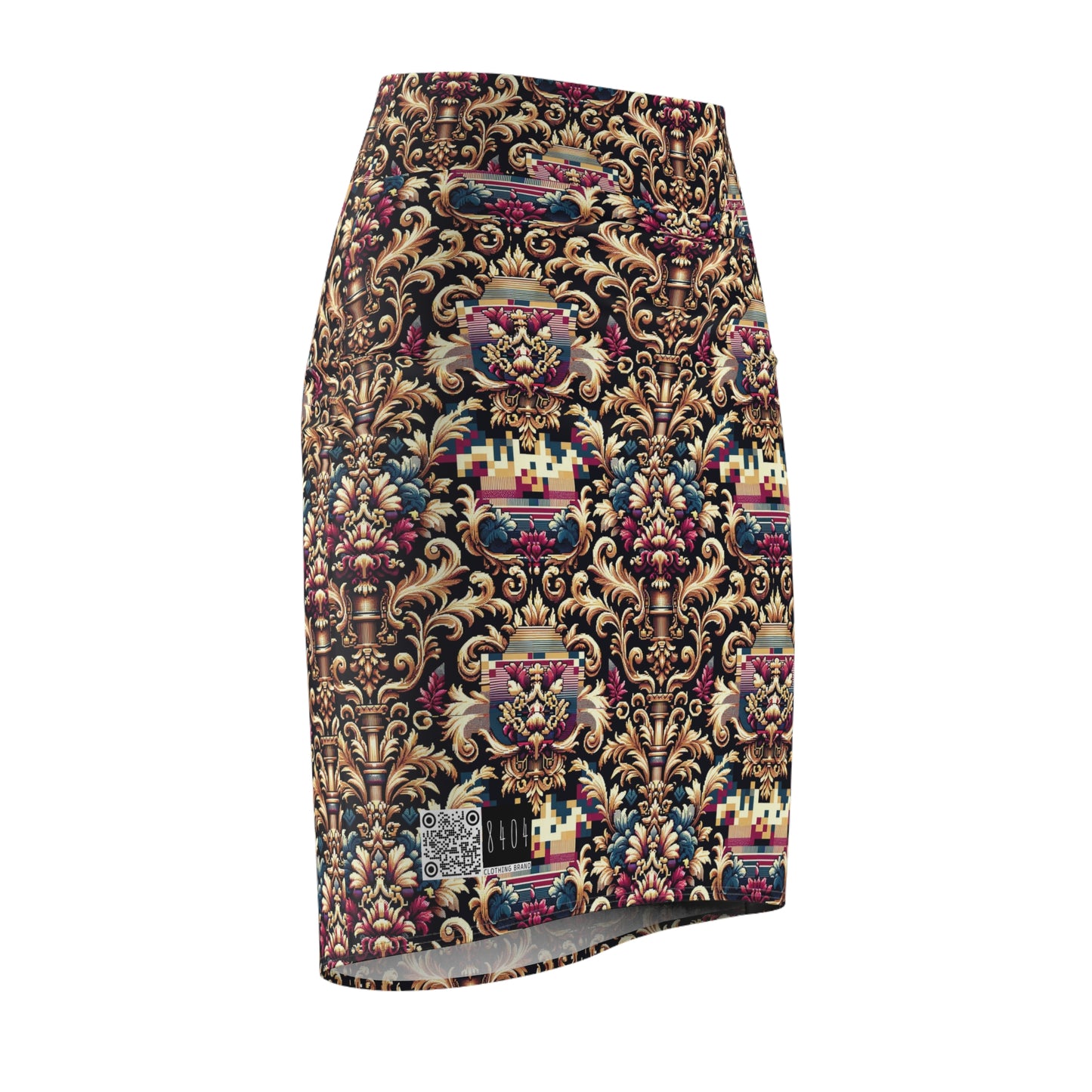 Digital Renaissance Modern Baroque Fusion Women's Pencil Skirt - 8404 Design-53