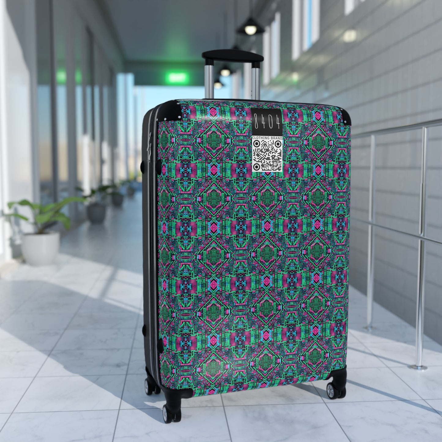 Digital Glitch Vibes Tech-Inspired Streetwear Suitcase - 8404 Design-71