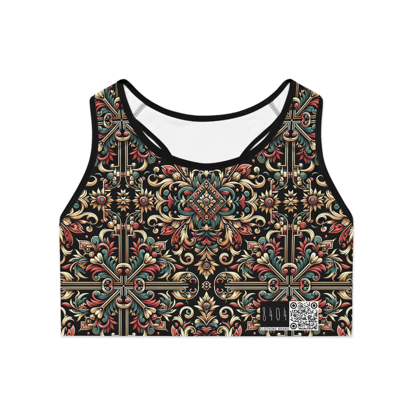Streetwear Renaissance Artistic Clash of Old and New Sports Bra - 8404 Design-46