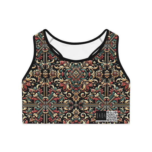 Streetwear Renaissance Artistic Clash of Old and New Sports Bra - 8404 Design-46
