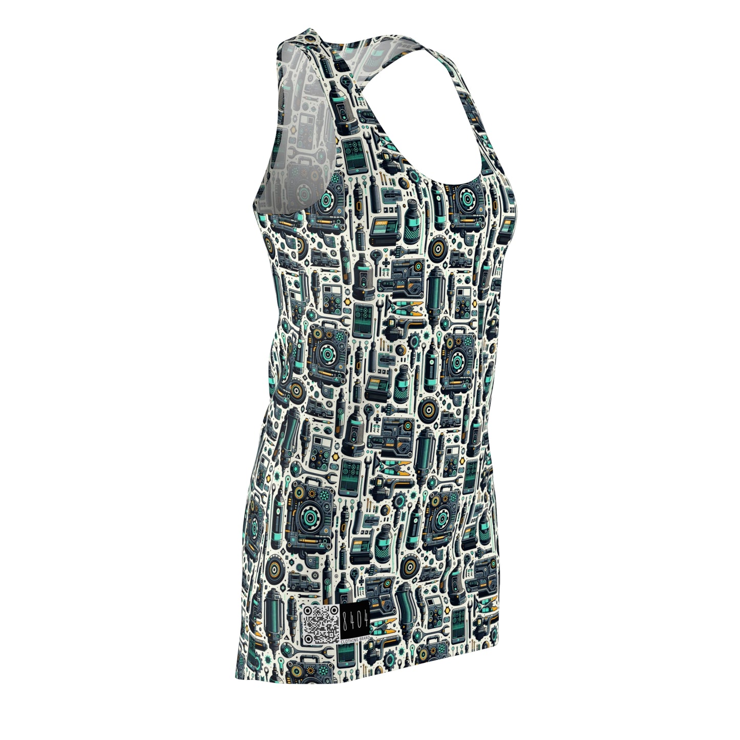 Tech Utility Fusion Modern Tech Streetwear Women's Cut & Sew Racerback Dress - 8404 Design-53