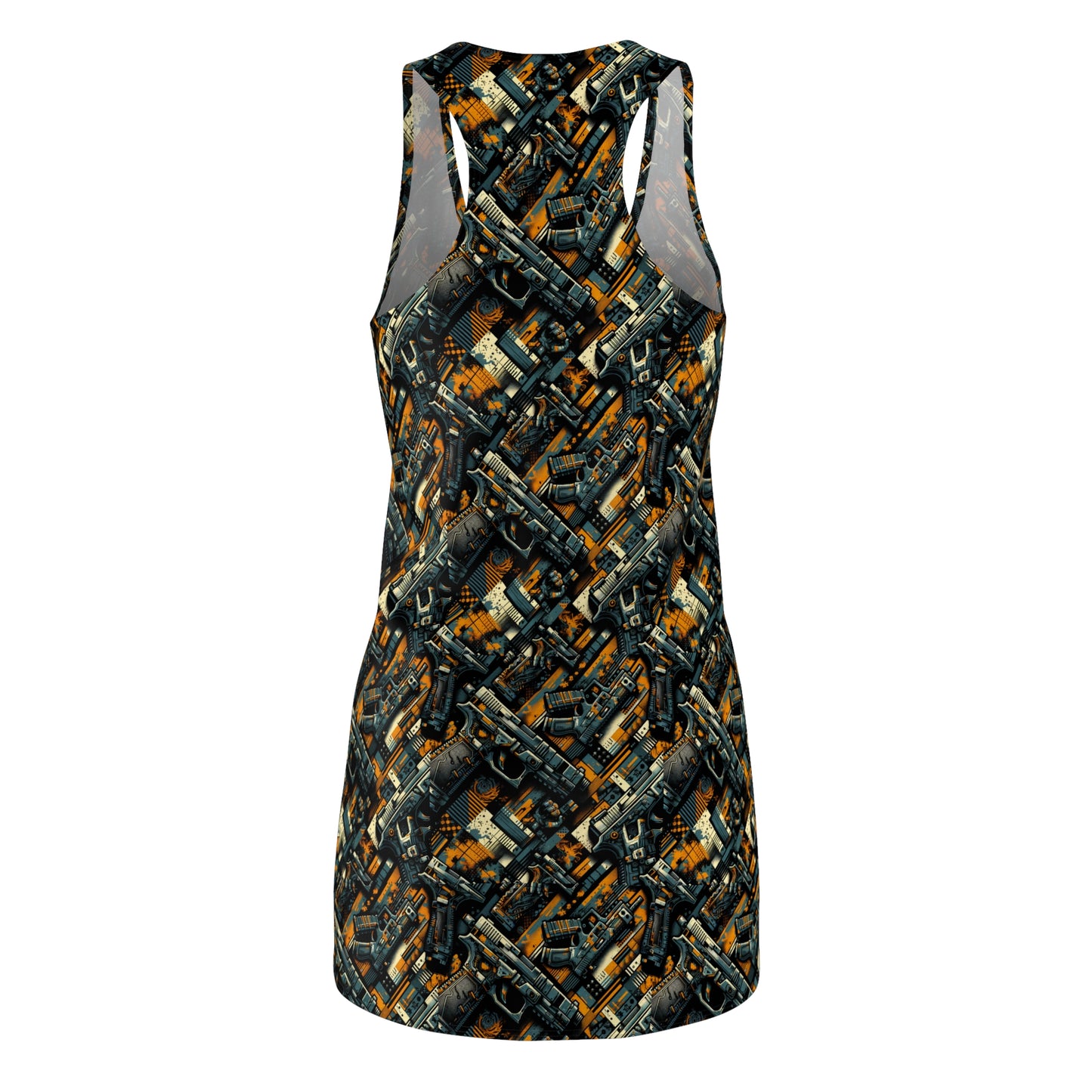 Digital Punk Futuristic Grunge Women's Cut & Sew Racerback Dress - 8404 Design-47