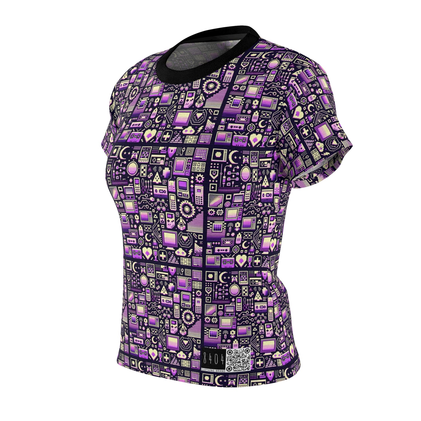 Digital Nostalgia Remix Modern Vintage Fusion Women's Cut & Sew Tee - 8404 Design-54